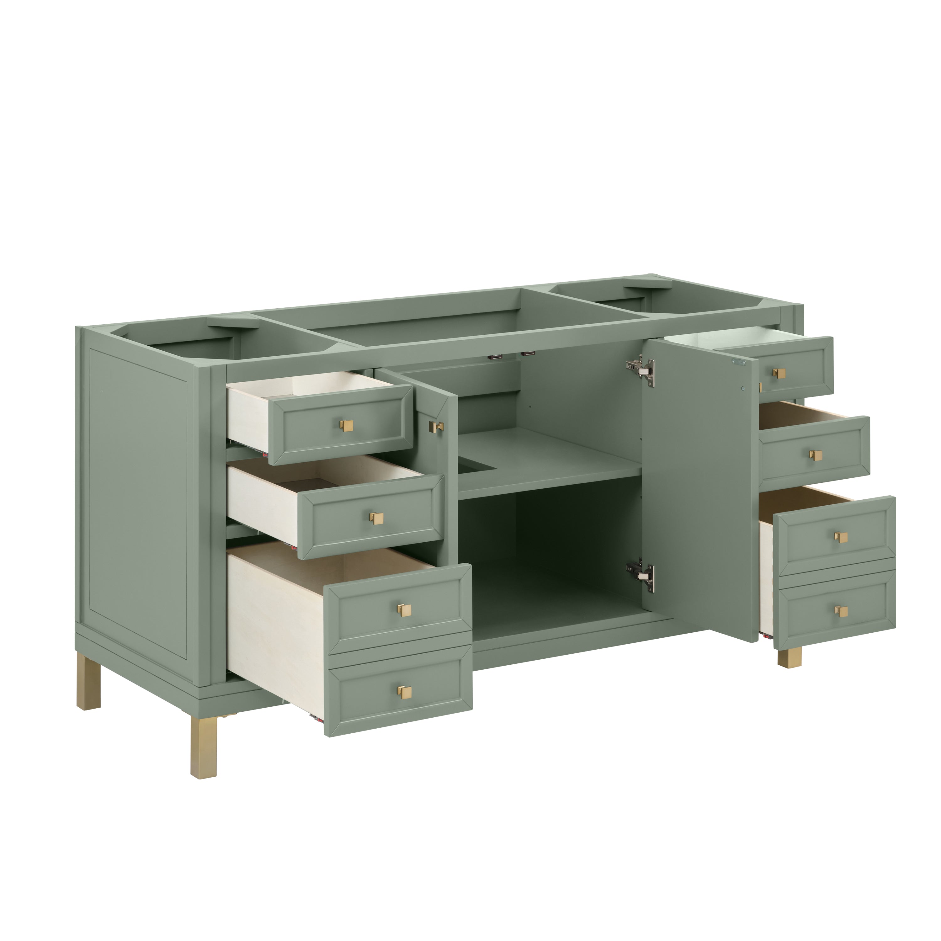 James Martin Chicago 60" Single Vanity in Smokey Celadon with 3cm Countertop