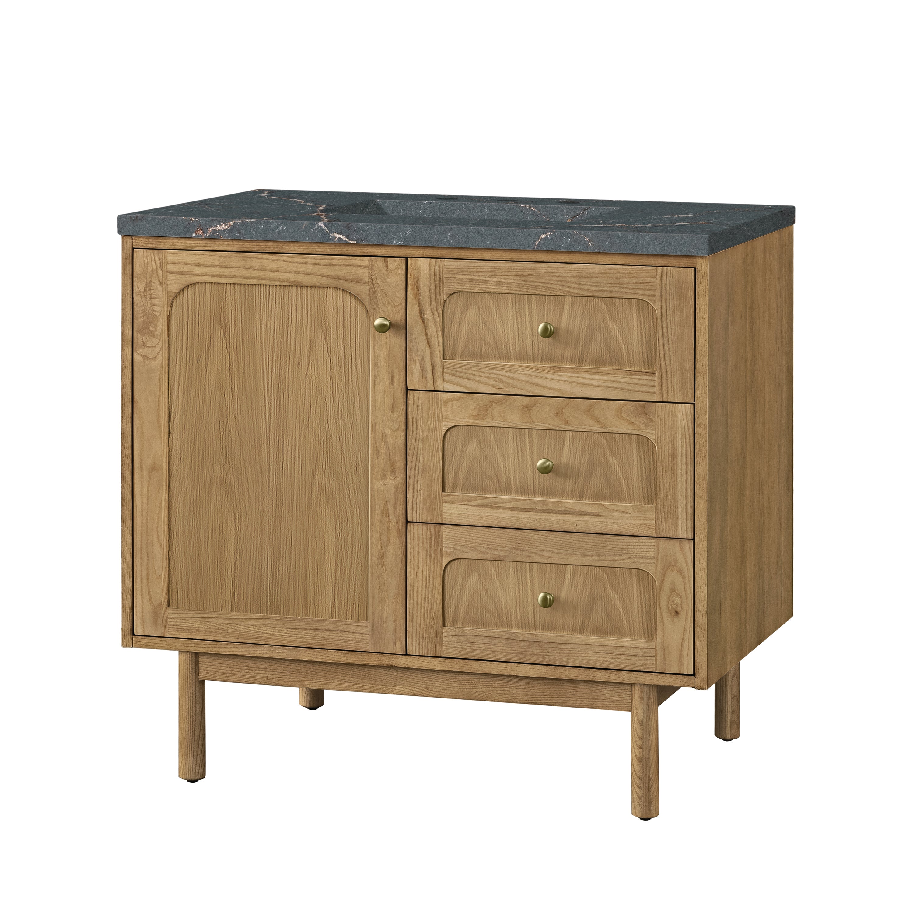 James Martin Laurent 36" Single Vanity in Light Natural Oak with 3cm Countertop