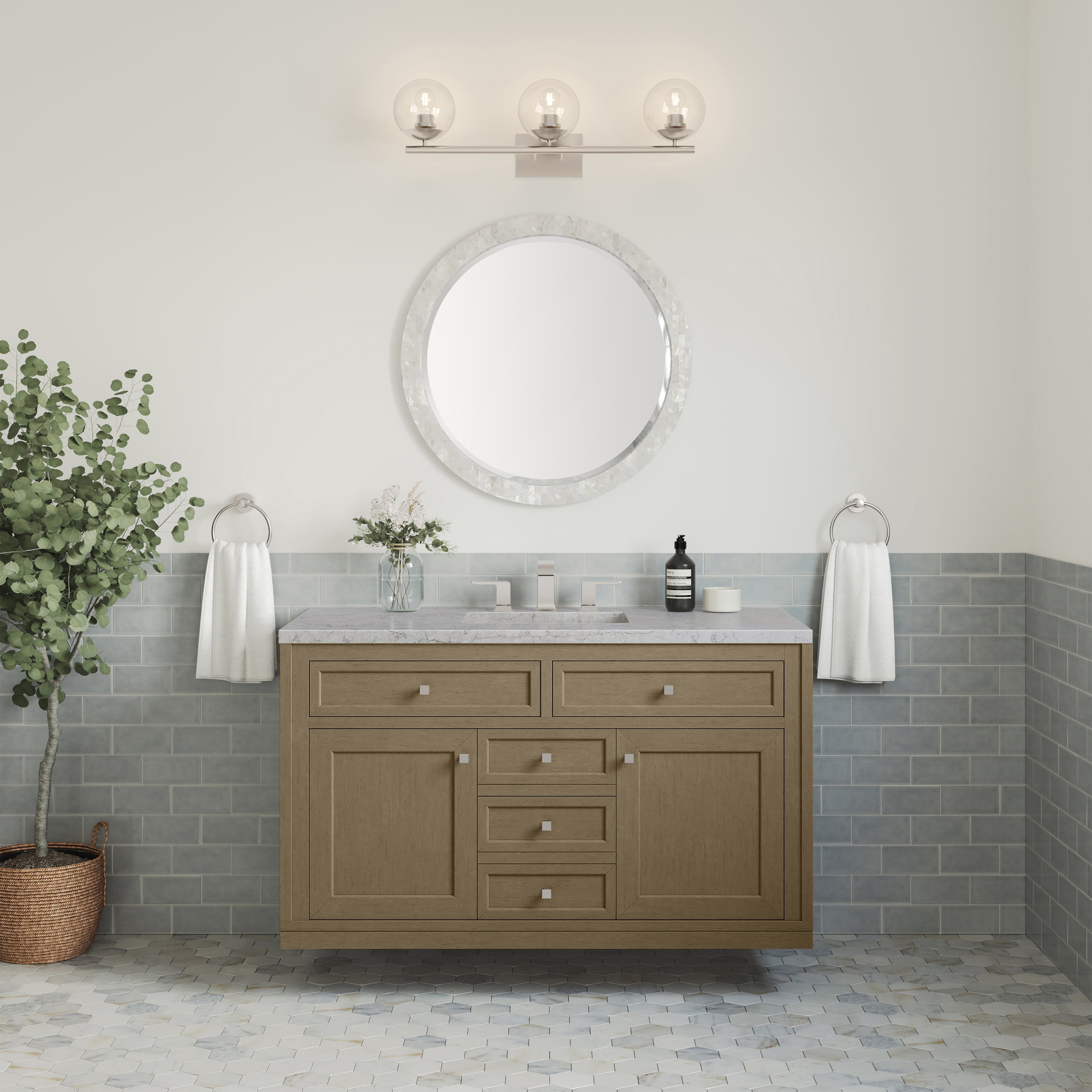 James Martin Chicago 48" Single Vanity in Walnut Whisper with 3cm Countertop