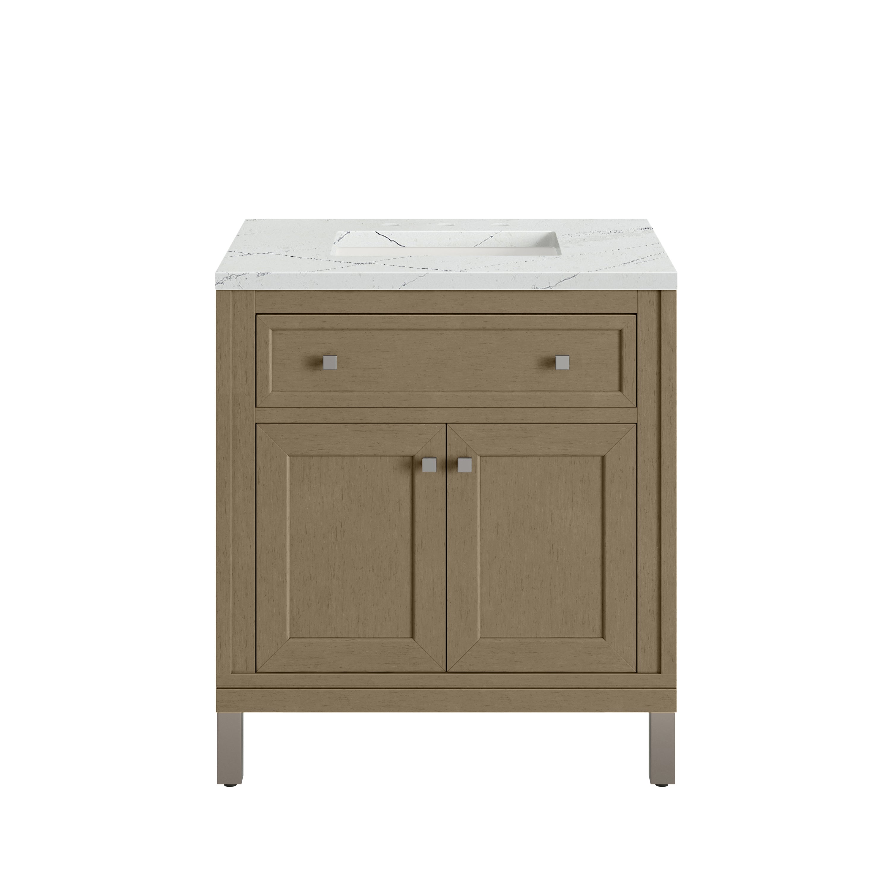 James Martin Chicago 30" Single Vanity in Walnut Whisper with 3cm Countertop