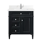 James Martin Brittany 30" Single Vanity in Black Onyx with 3cm Countertop