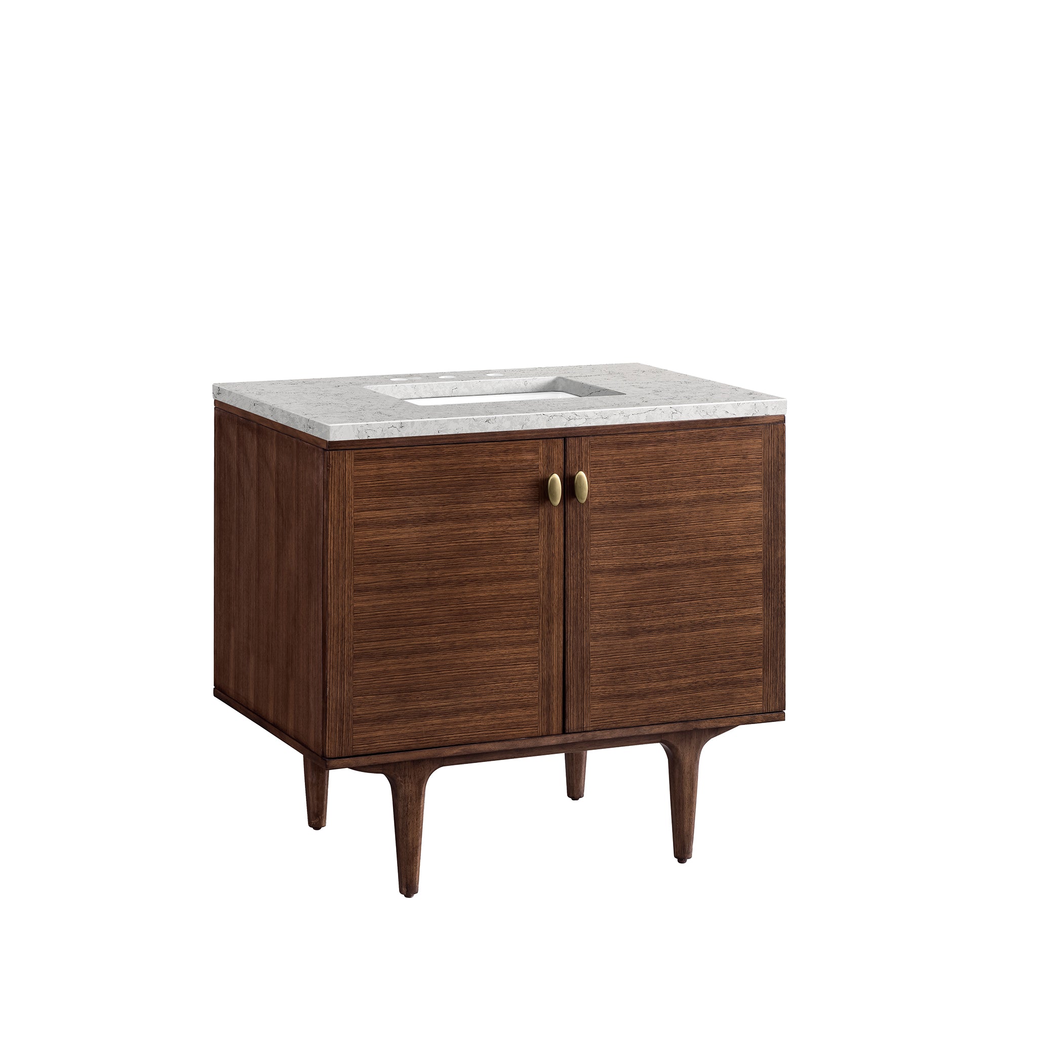 James Martin Amberly 36" Single Vanity in Mid-Century Walnut with 3cm Countertop