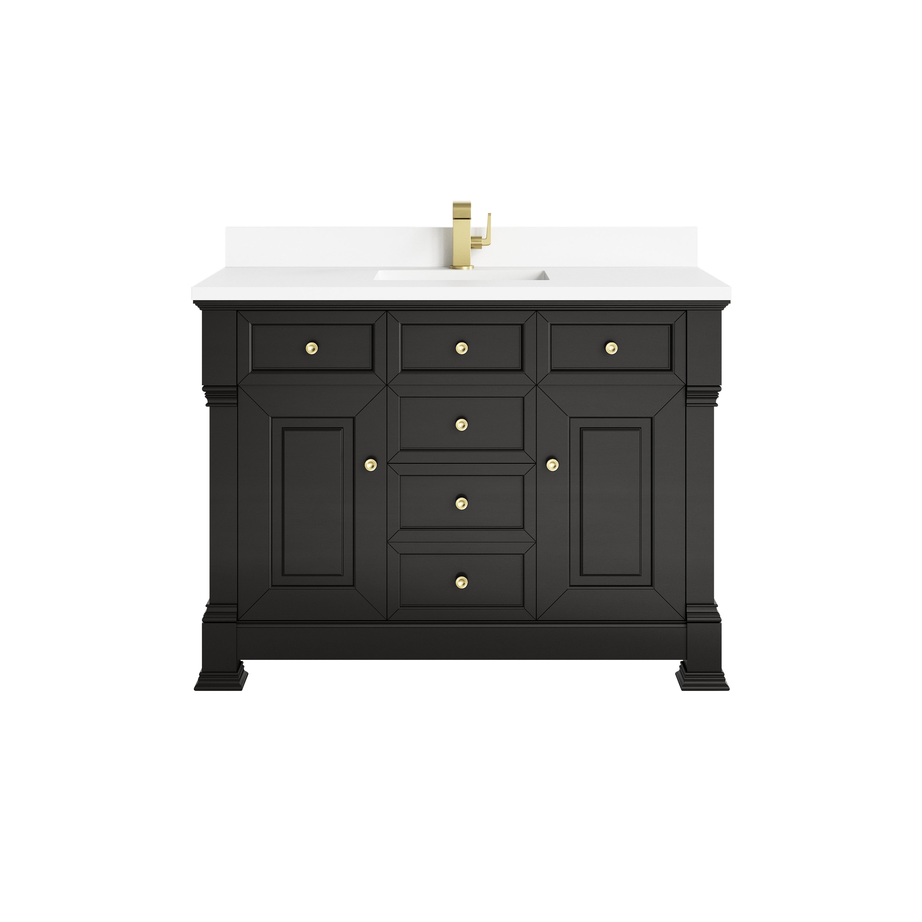 James Martin Brookfield 48" Single Vanity in Black Onyx with 3cm Countertop