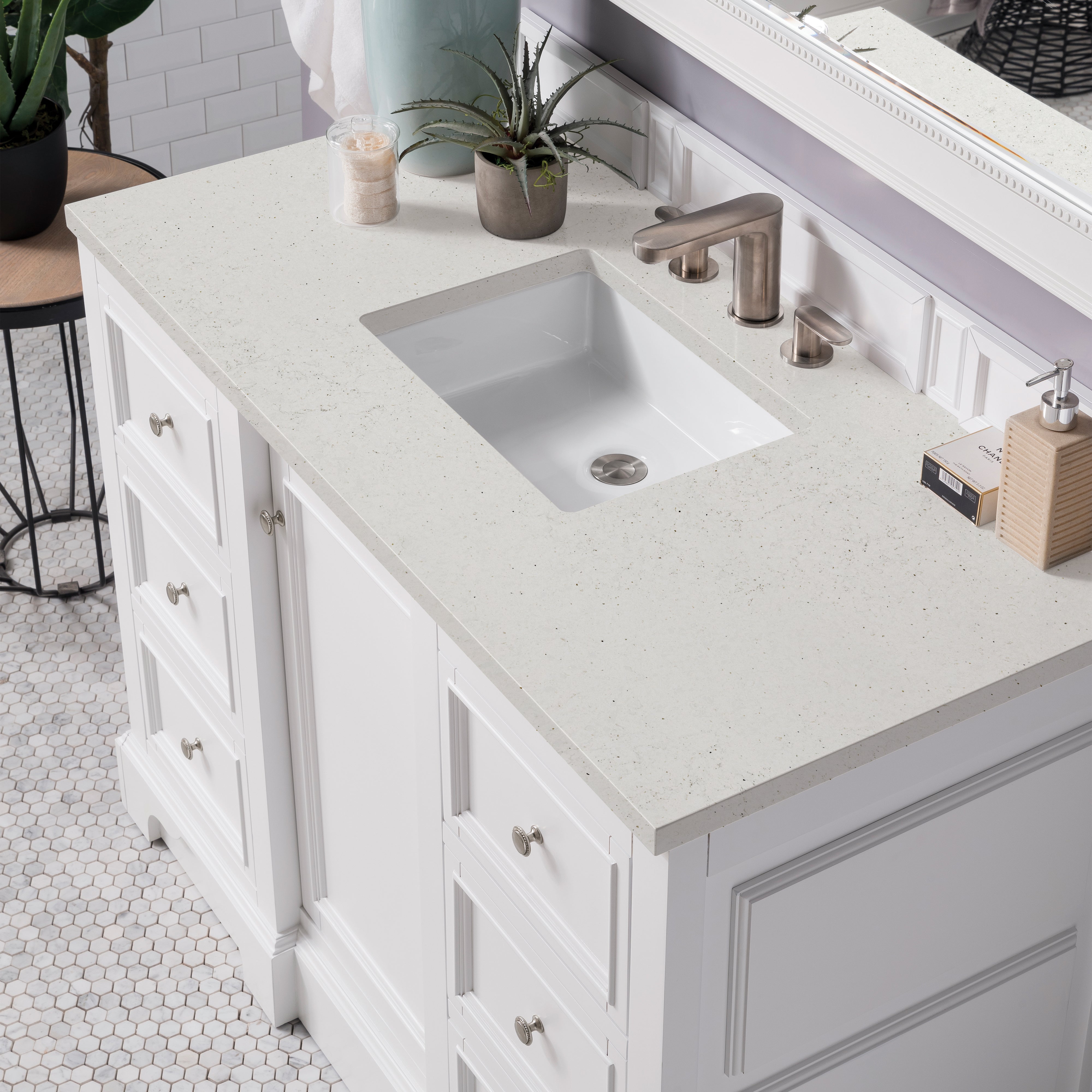 James Martin De Soto 48" Single Vanity in Bright White with 3cm Countertop