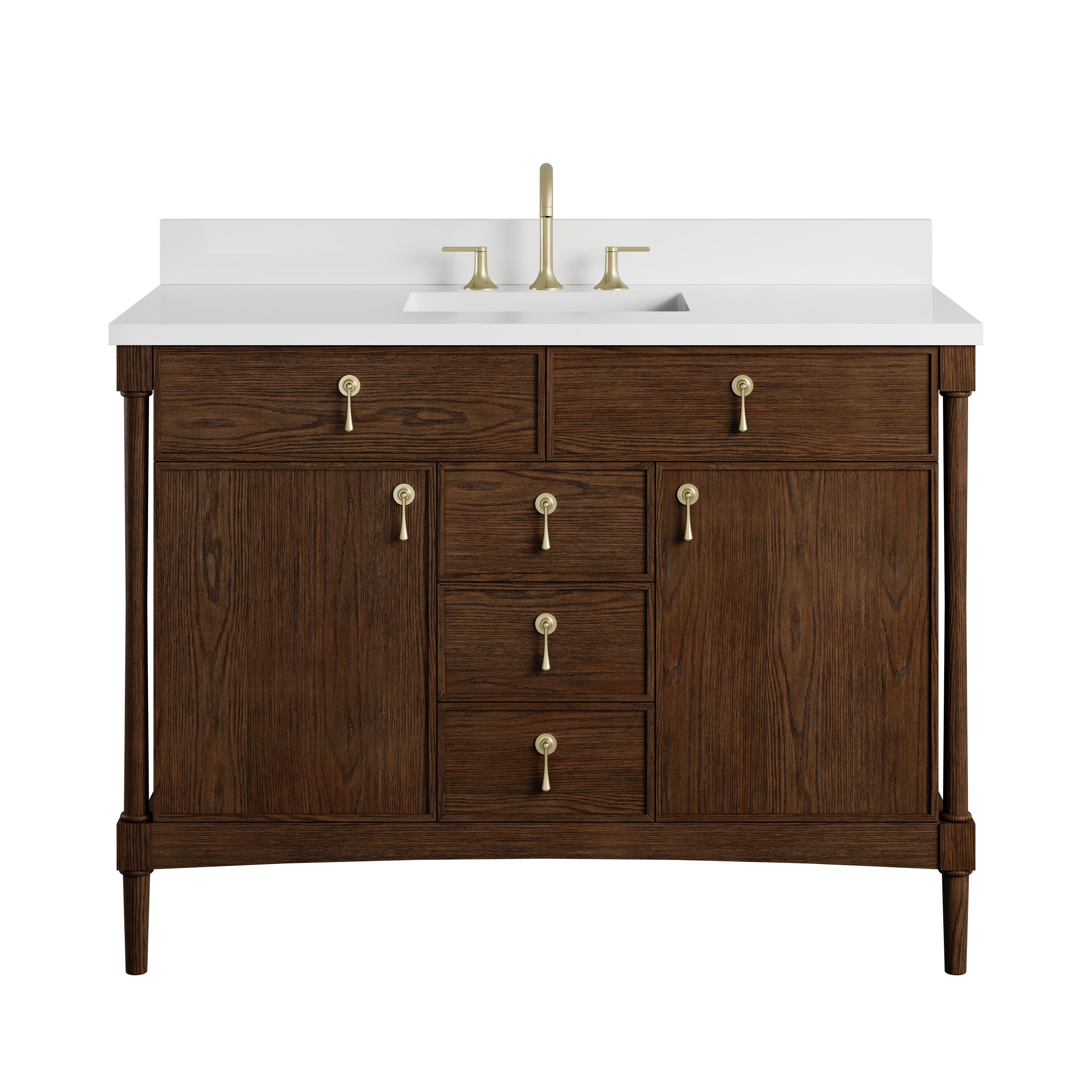 James Martin Kinnsden 48" Single Vanity in Sable Oak with 3cm Countertop