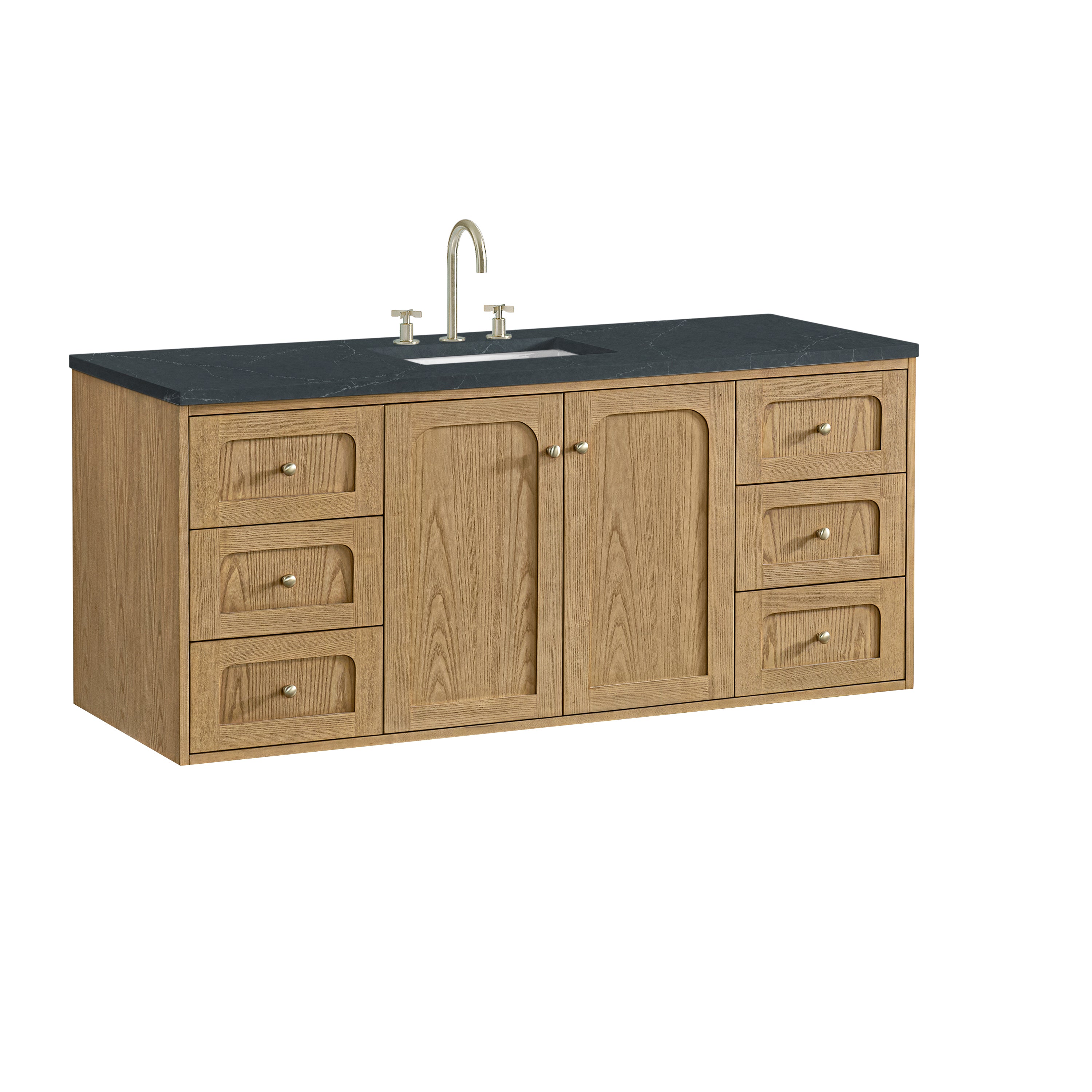 James Martin Laurent 60" Single Vanity in Light Natural Oak with 3cm Countertop