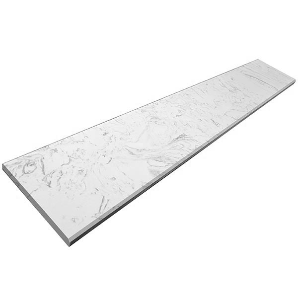 Quartz Carrara Polished Door Threshold Saddle 4"X36" Both Sides Beveled