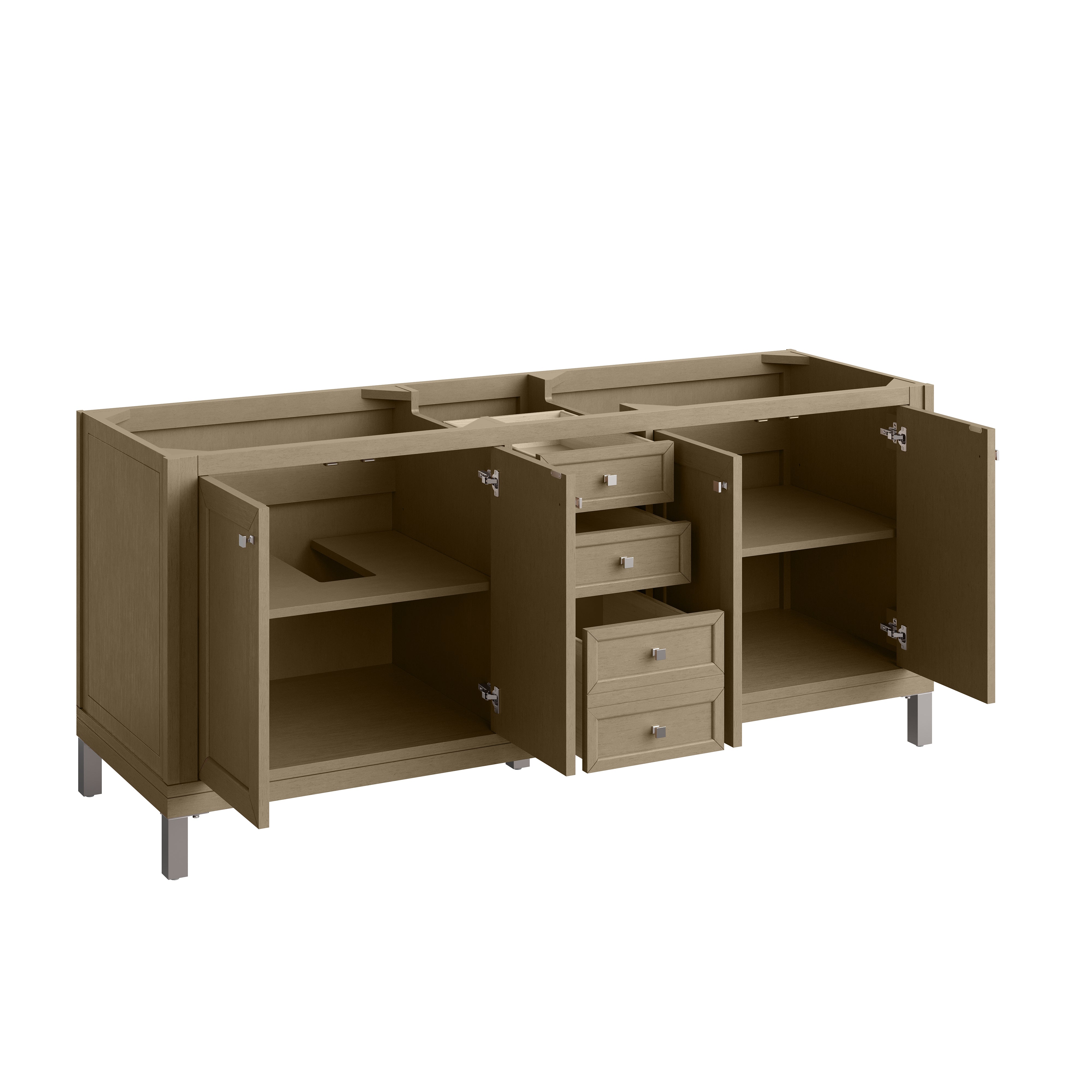 James Martin Chicago 72" Double Vanity in Walnut Whisper with 3cm Countertop