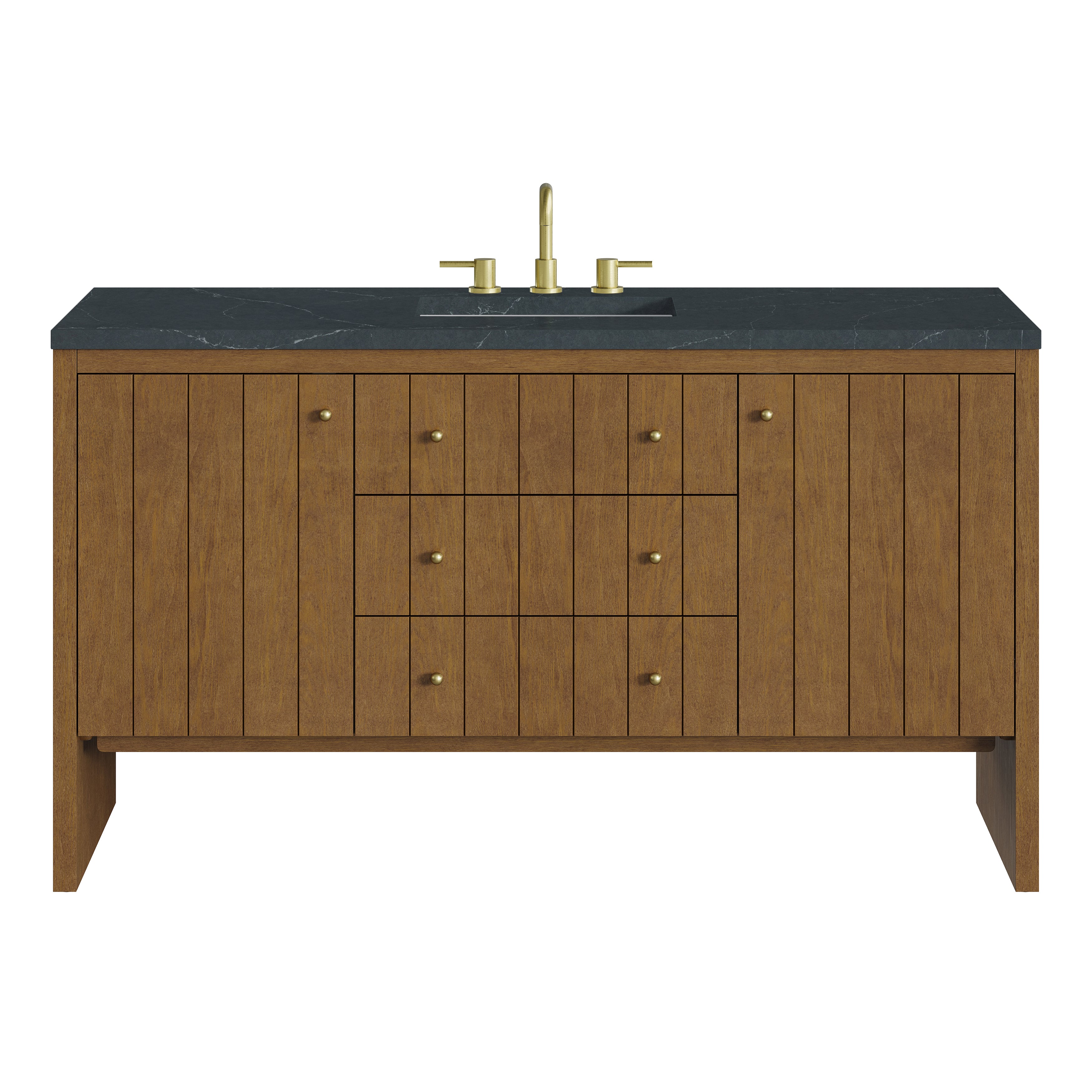 James Martin Hudson 60" Single Vanity in Honey Oak with 3cm Countertop