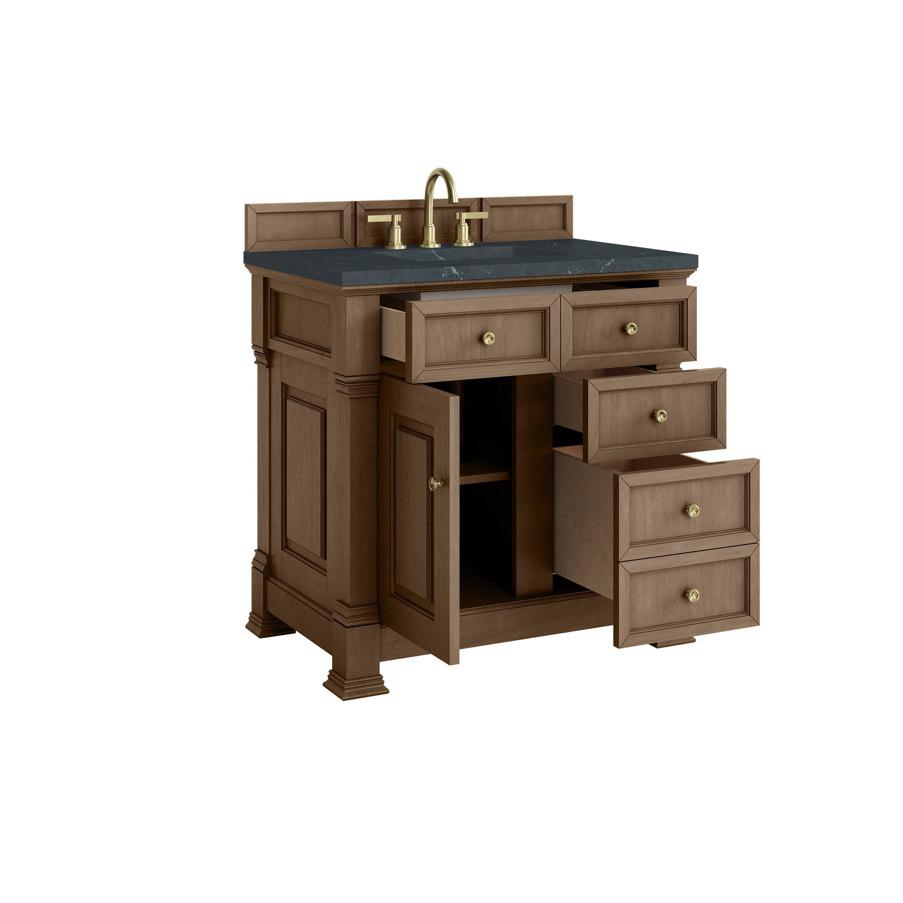 James Martin Brookfield 36" Single Vanity in Pecan with 3cm Countertop