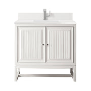 James Martin Athens 36" Single Vanity in Glossy White with 3cm Countertop