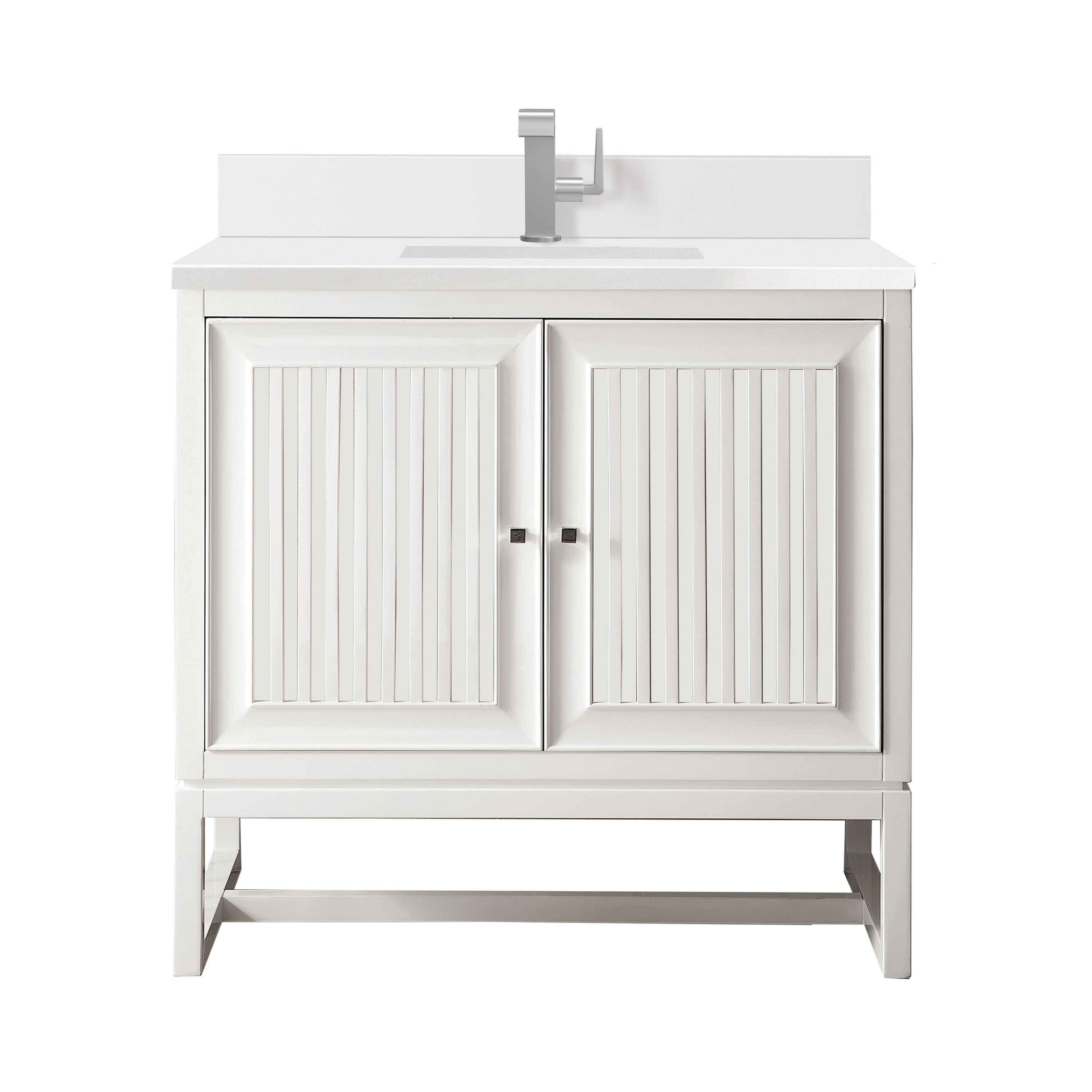 James Martin Athens 36" Single Vanity in Glossy White with 3cm Countertop