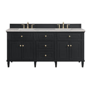James Martin Lorelai 72" Double Vanity in Black Onyx with 3cm Countertop and FreePower Wireless Charger