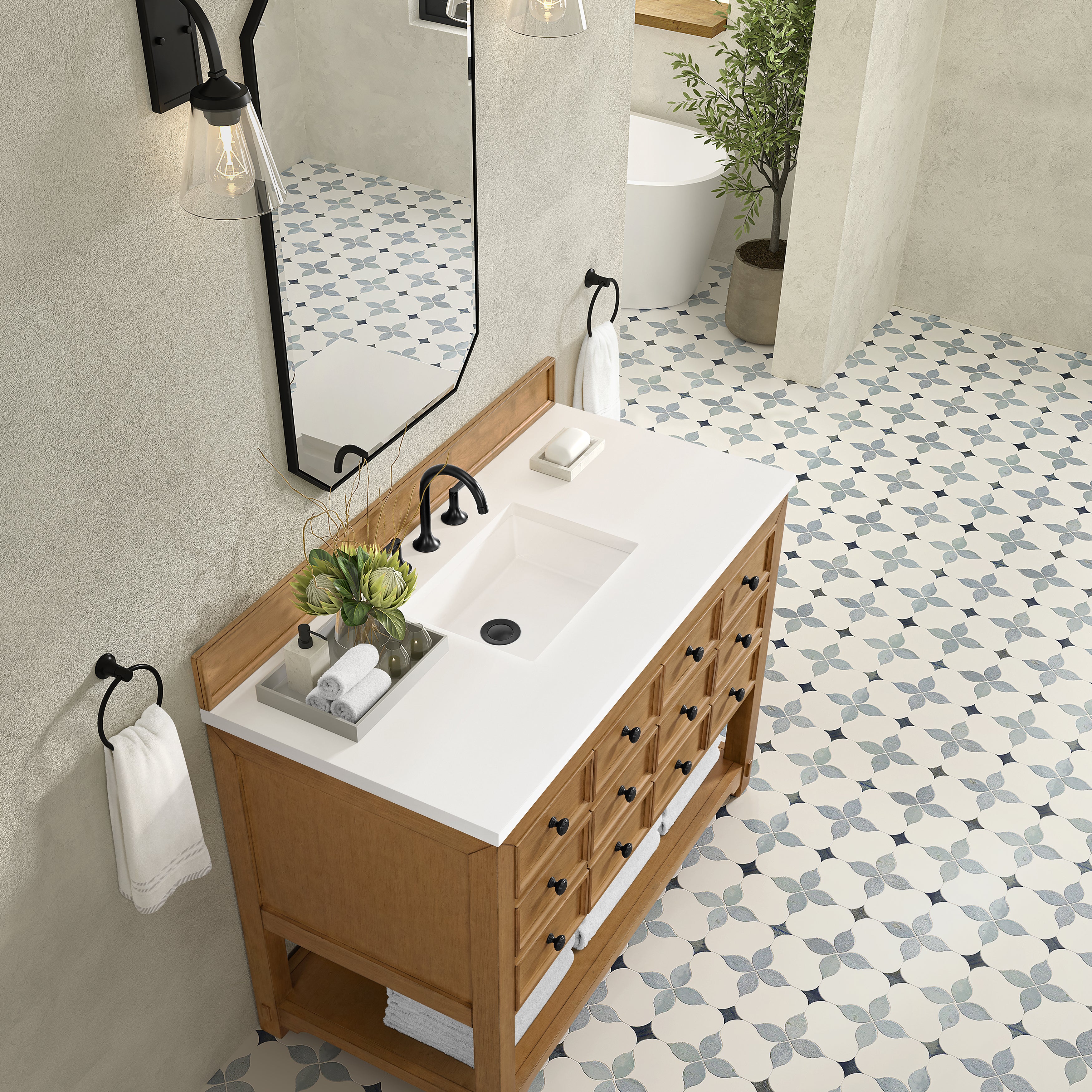 James Martin Malibu 48" Single Vanity in Amber Birch with 3cm Countertop