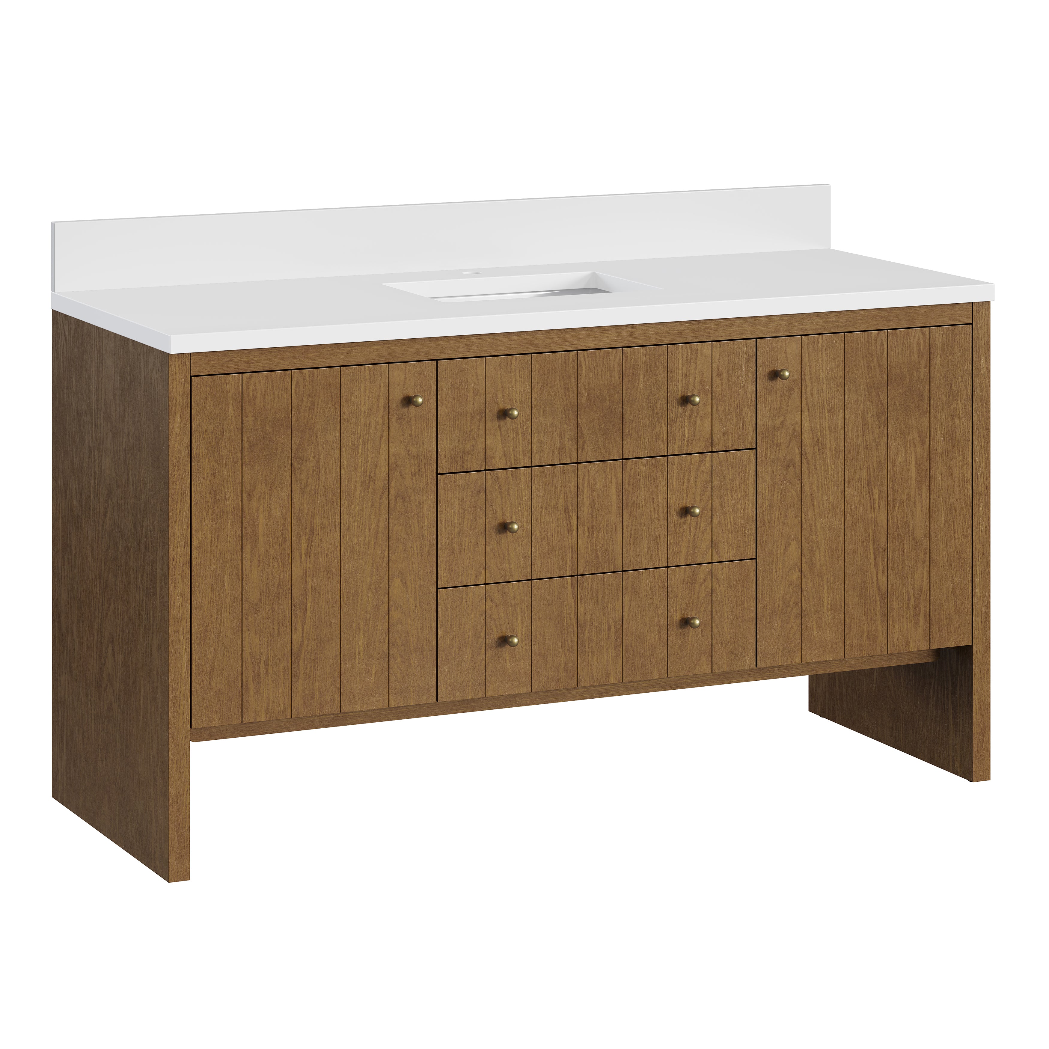James Martin Hudson 60" Single Vanity in Honey Oak with 3cm Countertop