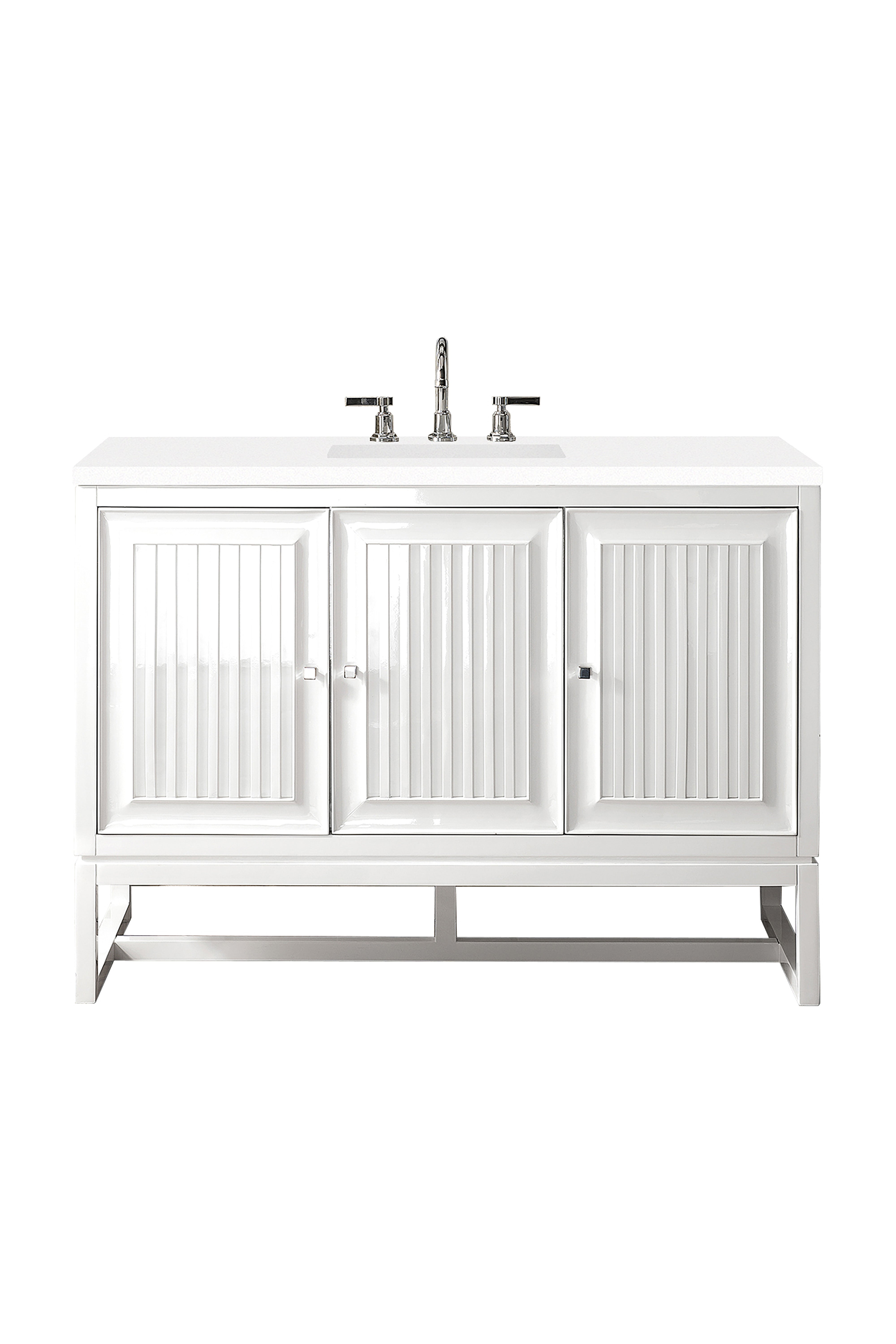 James Martin Athens 48" Single Vanity in Glossy White with 3cm Countertop