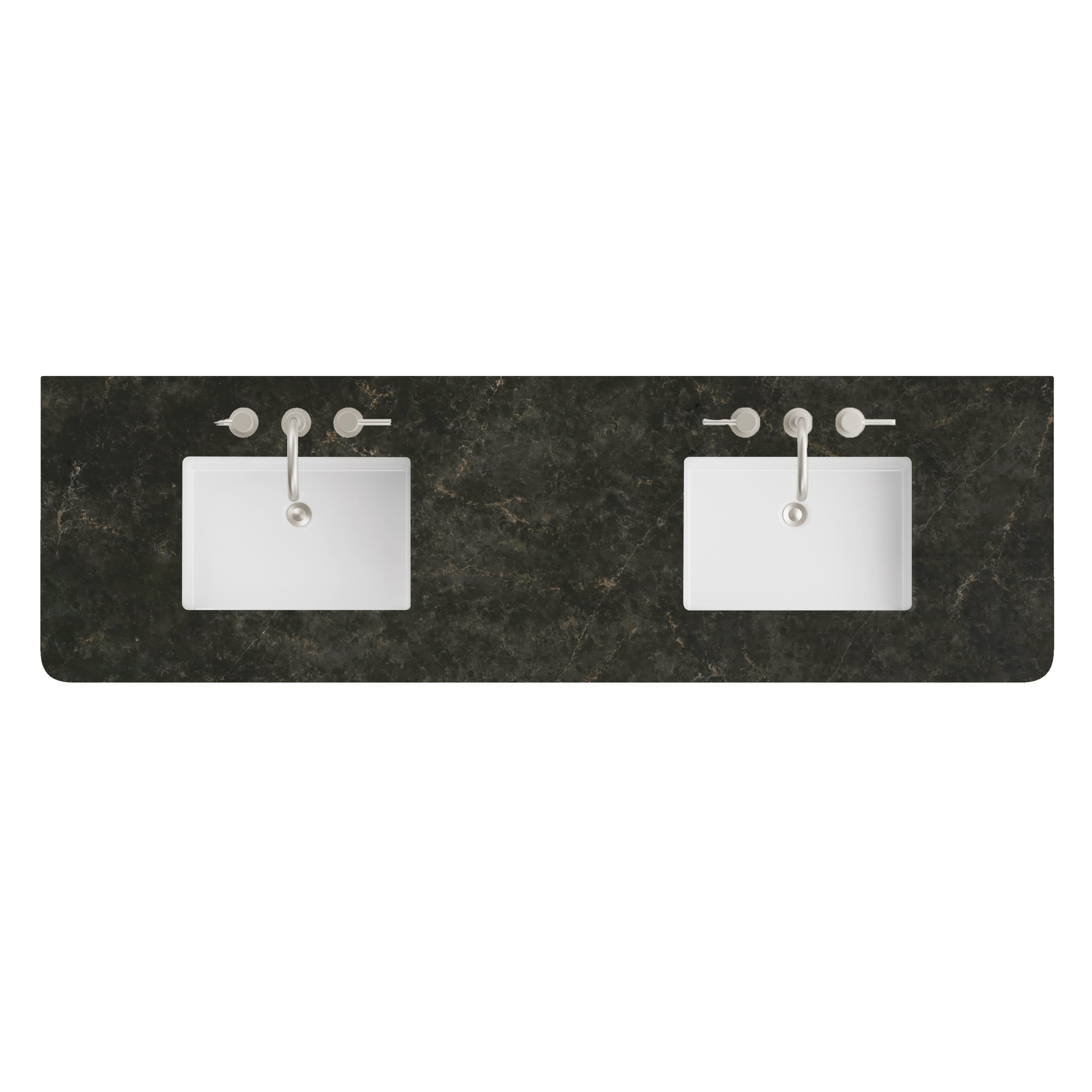 James Martin 72" Double Radius Cut Top with Sink, Widespread 3cm