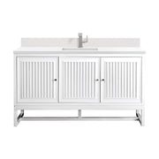 James Martin Athens 60" Single Vanity in Glossy White with 3cm Countertop