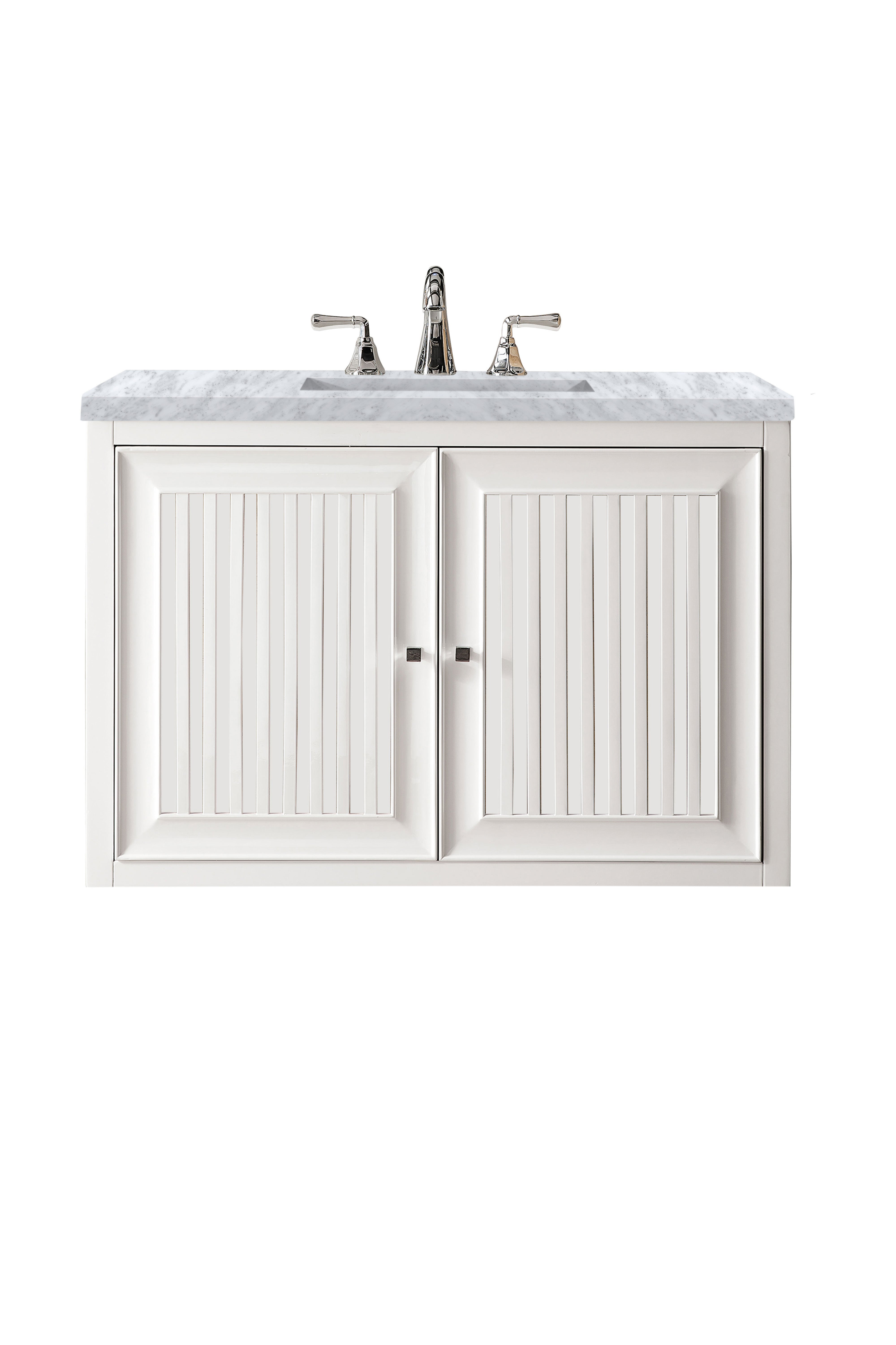 James Martin Athens 36" Single Vanity in Glossy White with 3cm Countertop