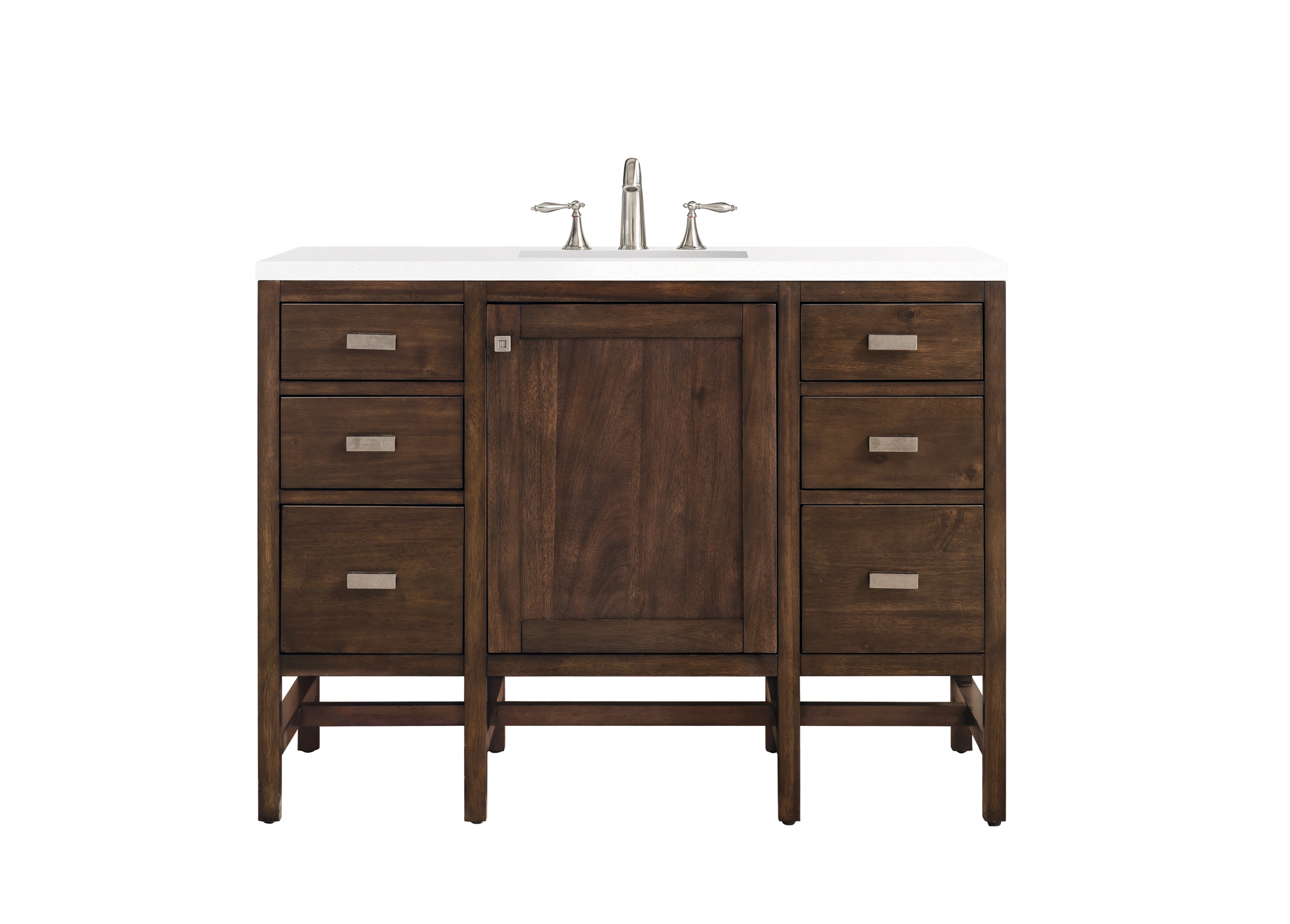 James Martin Addison 48" Single Vanity in Mid-Century Acacia with 3cm Countertop