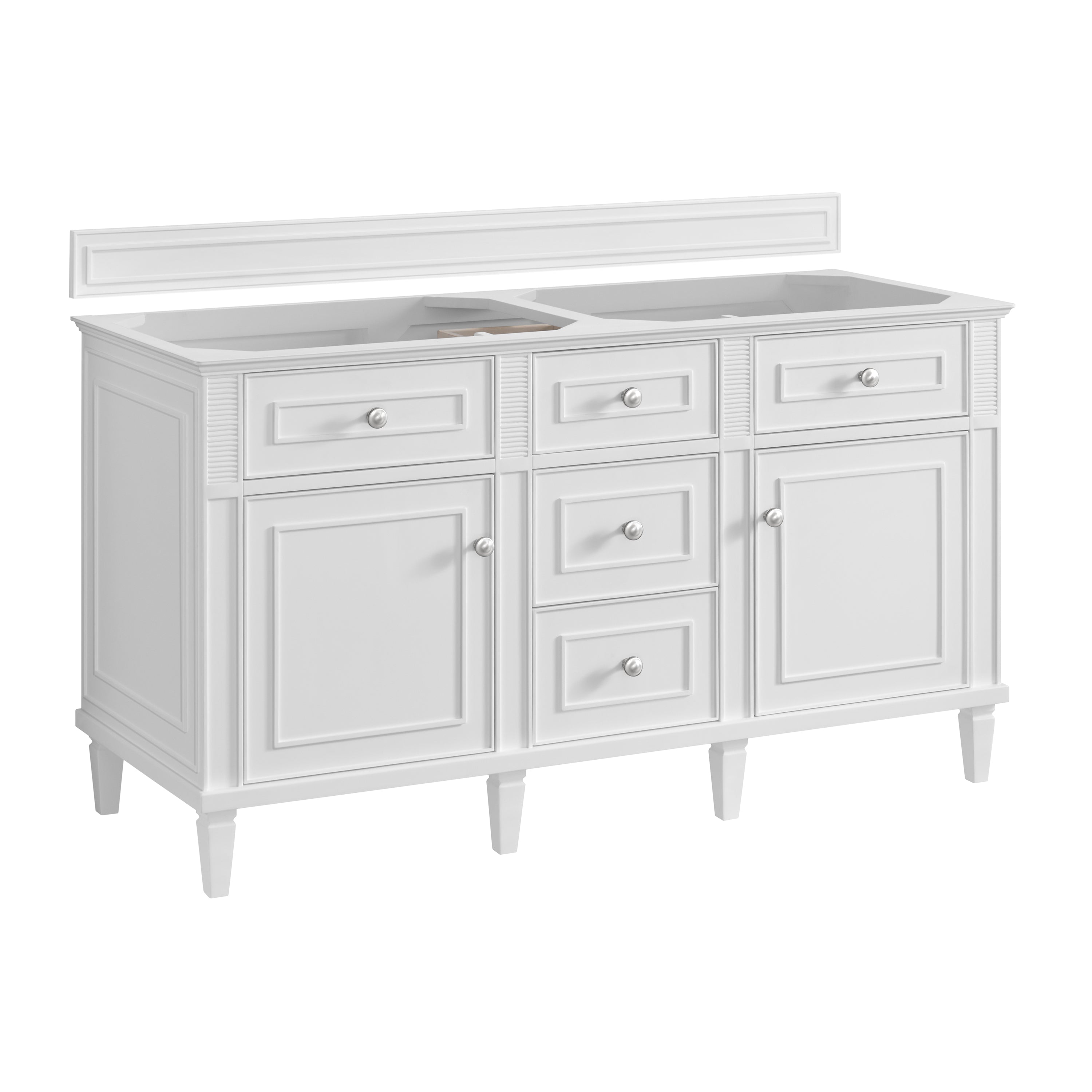 James Martin Lorelai 60" Double Vanity in Bright White with 3cm Countertop