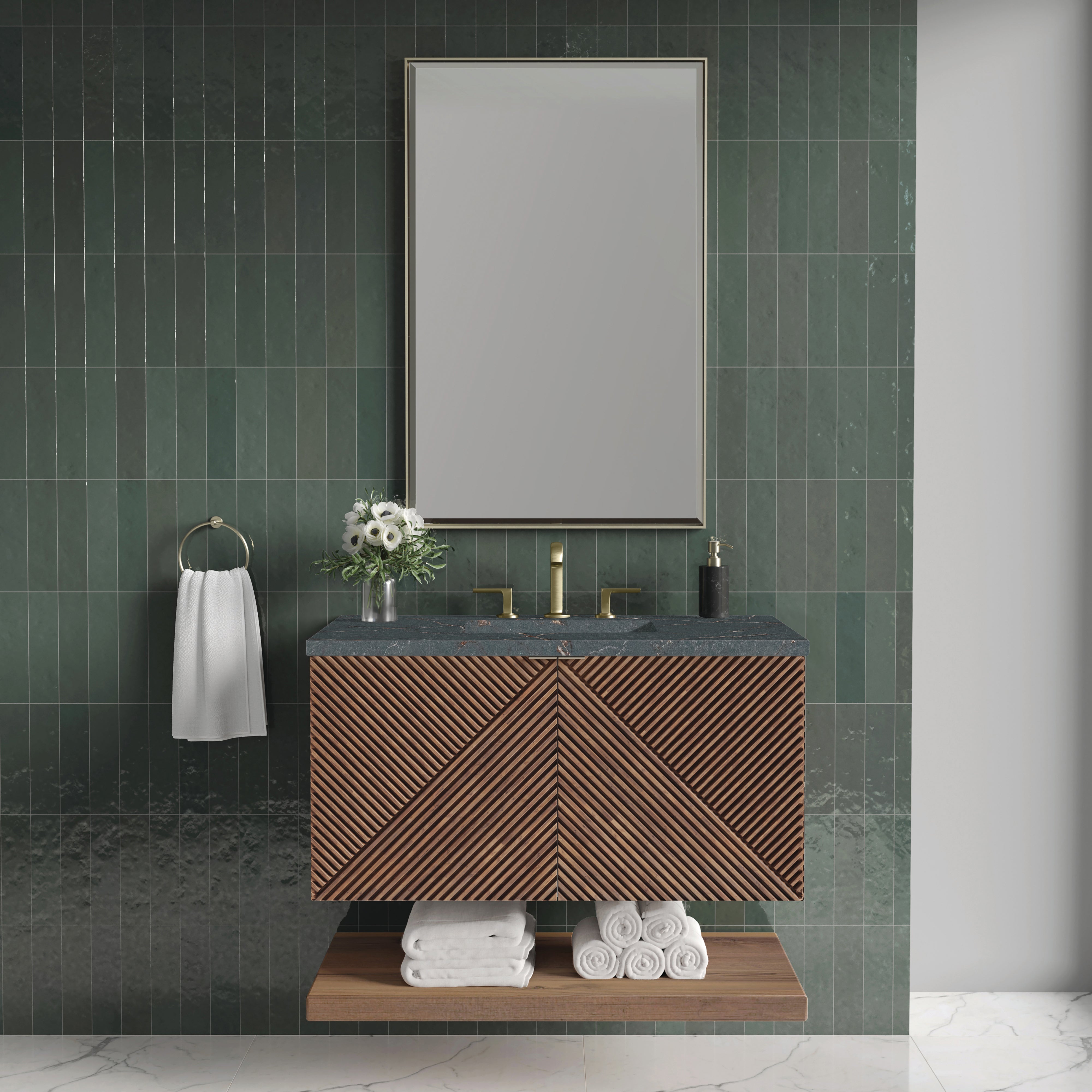 James Martin Marcello 36" Single Vanity in Chestnut with 3cm Countertop