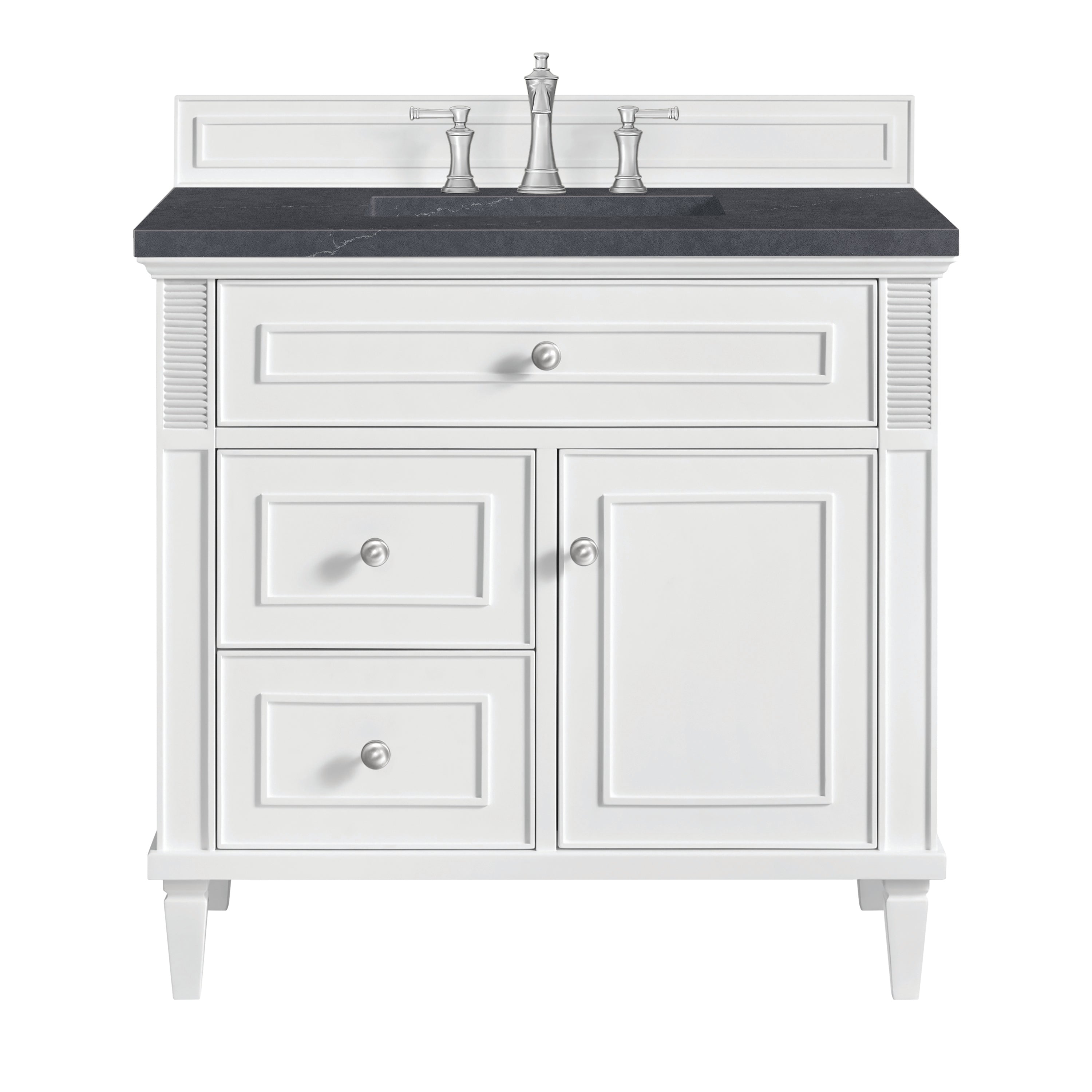 James Martin Lorelai 36" Single Vanity in Bright White with 3cm Countertop