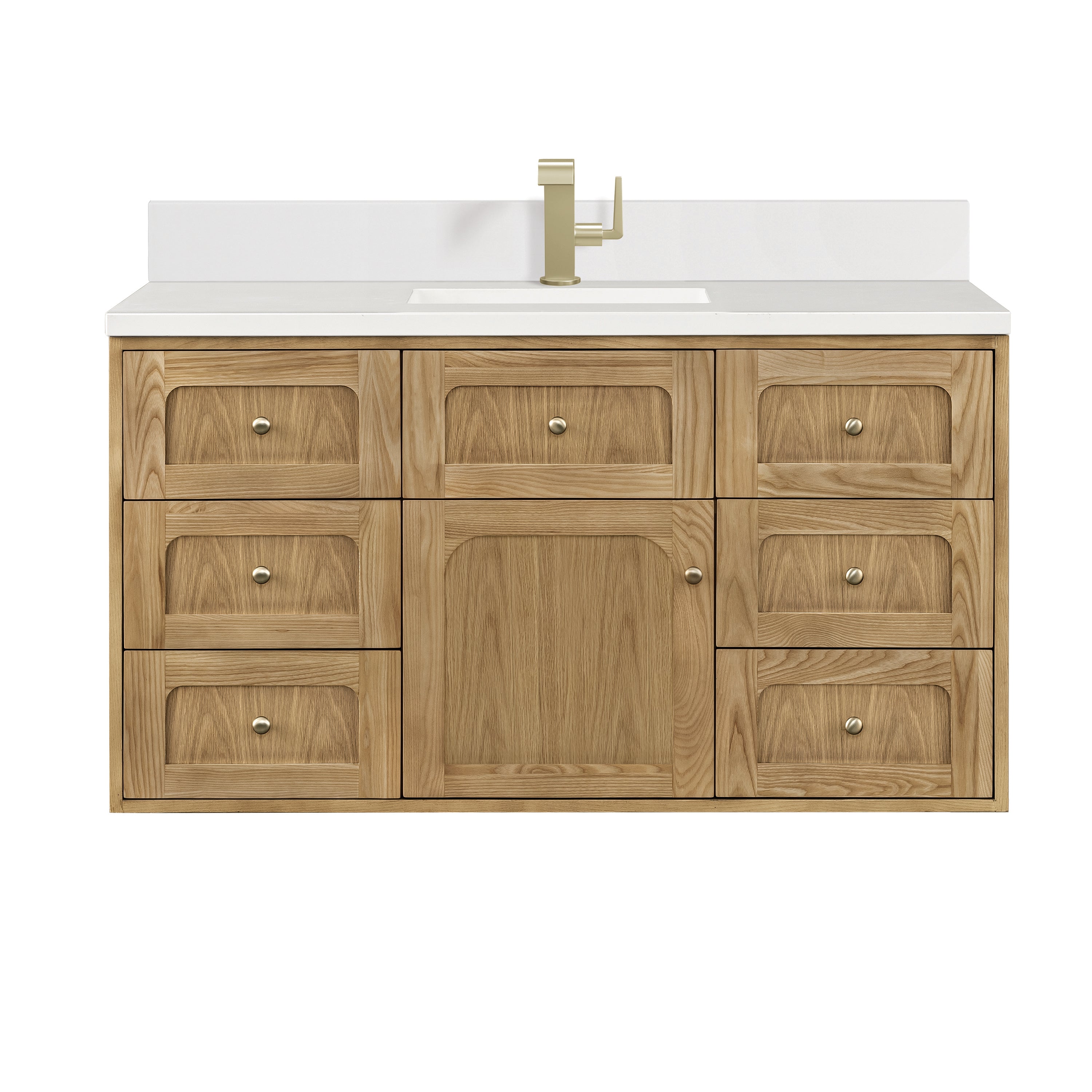 James Martin Laurent 48" Single Vanity in Light Natural Oak with 3cm Countertop