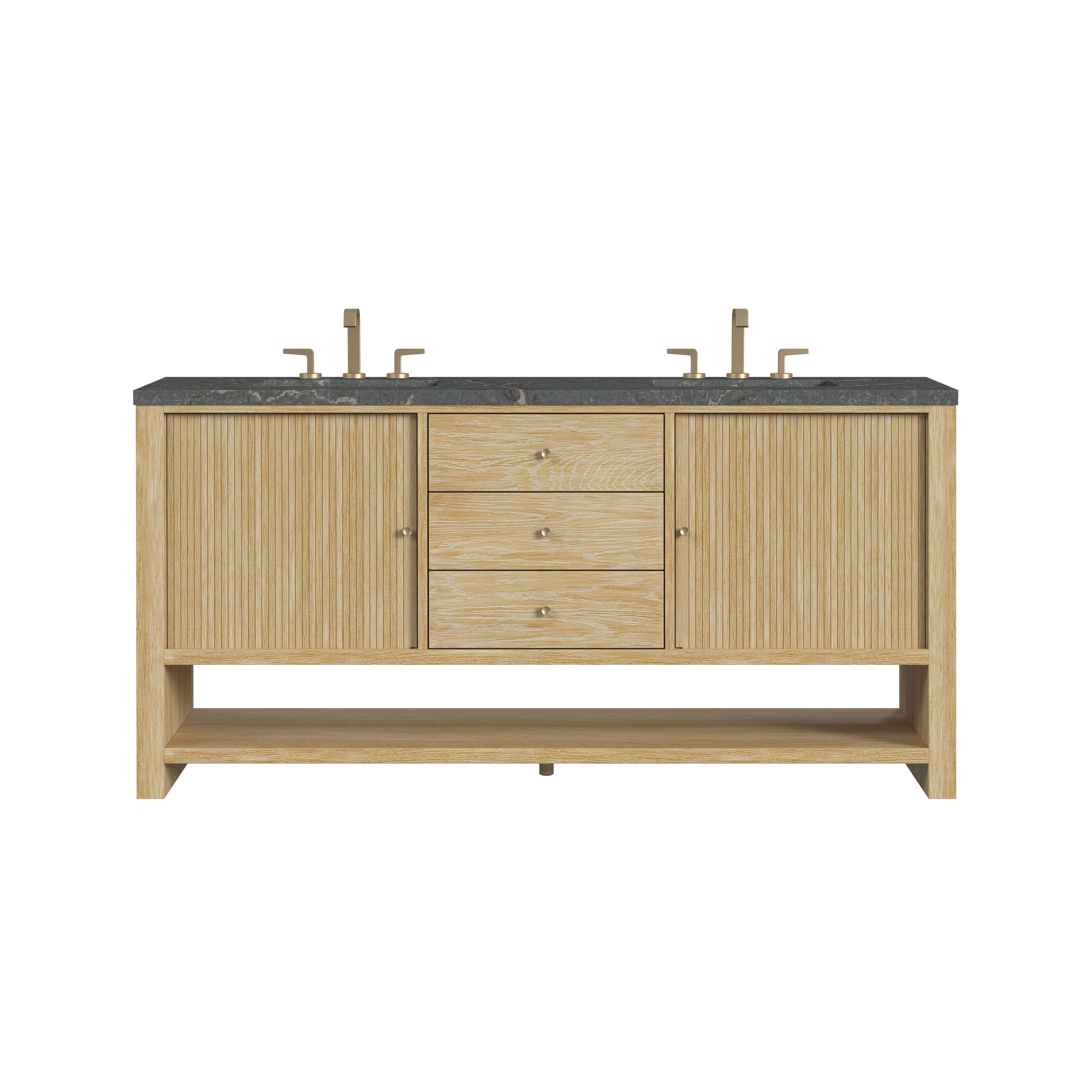 James Martin Marigot 72" Double Vanity in Sunwashed Oak with 3cm Countertop and FreePower Wireless Charger