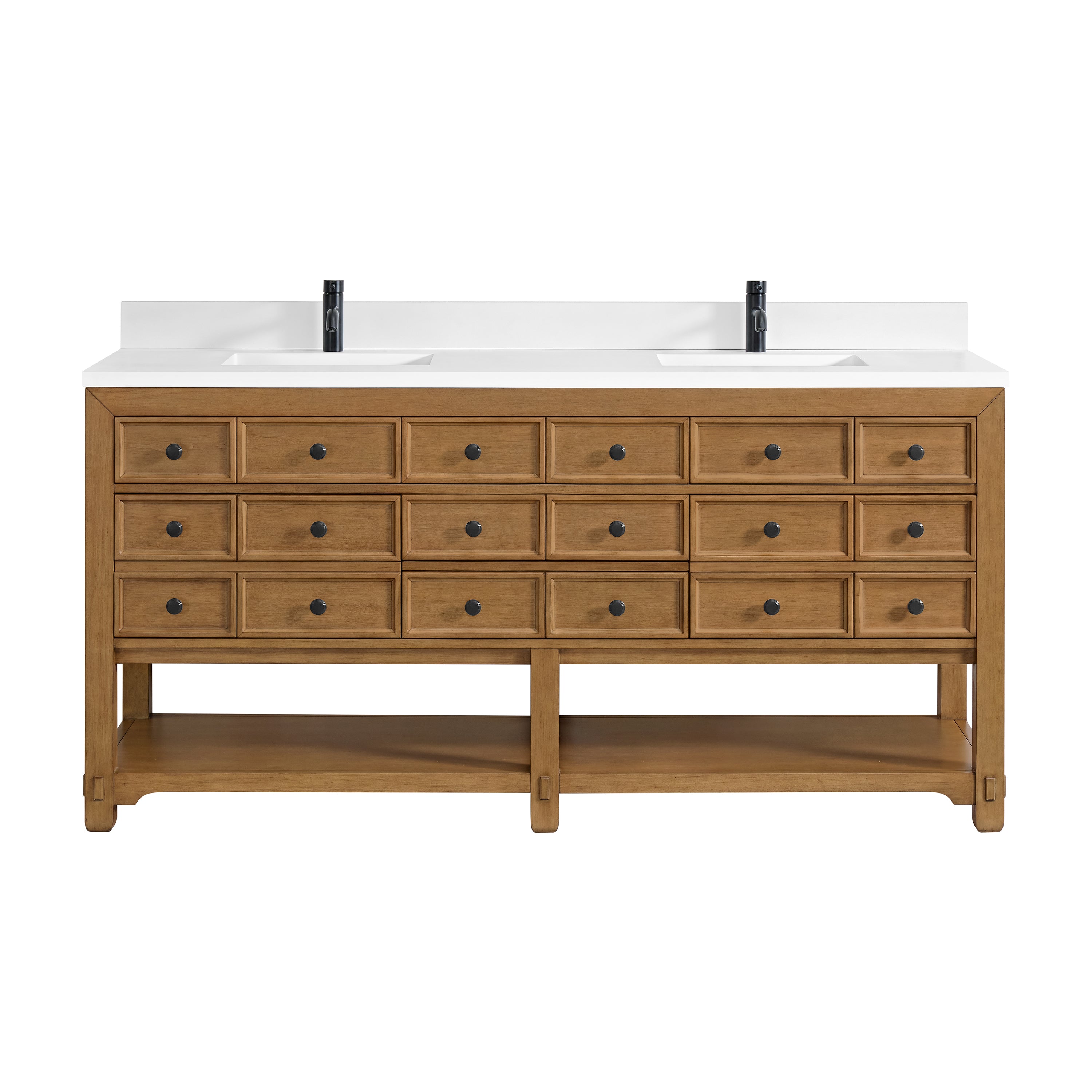 James Martin Malibu 72" Double Vanity in Amber Birch with 3cm Countertop