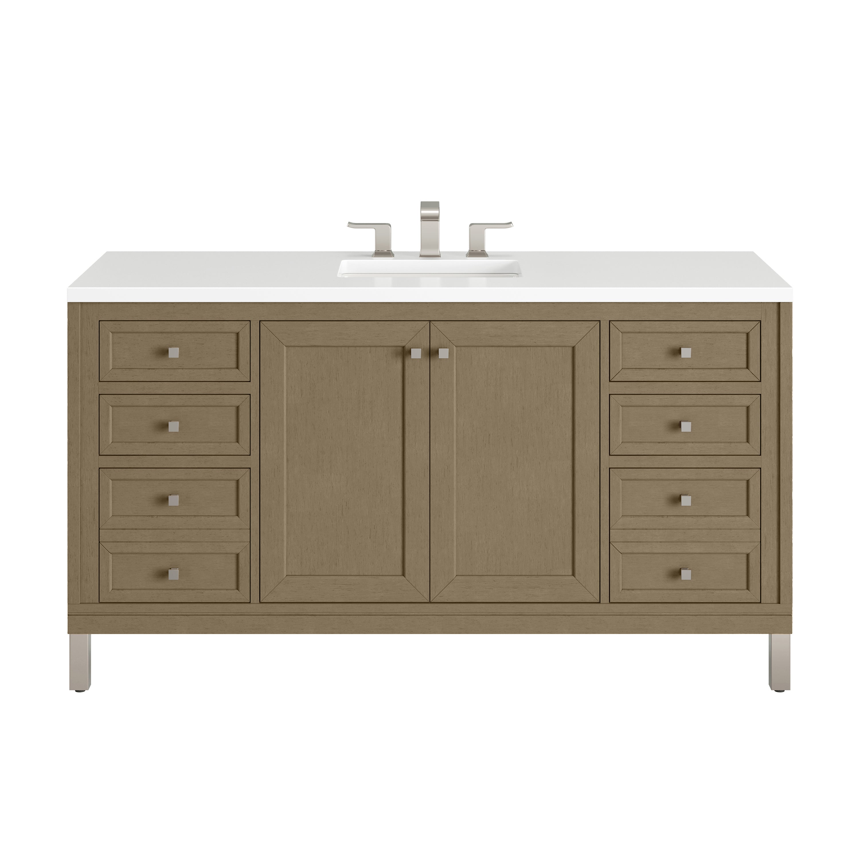 James Martin Chicago 60" Single Vanity in Walnut Whisper with 3cm Countertop