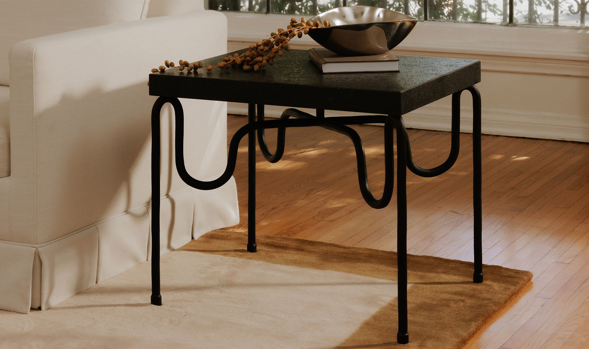 Moes Getty Side Table Black Granite QJ-1025