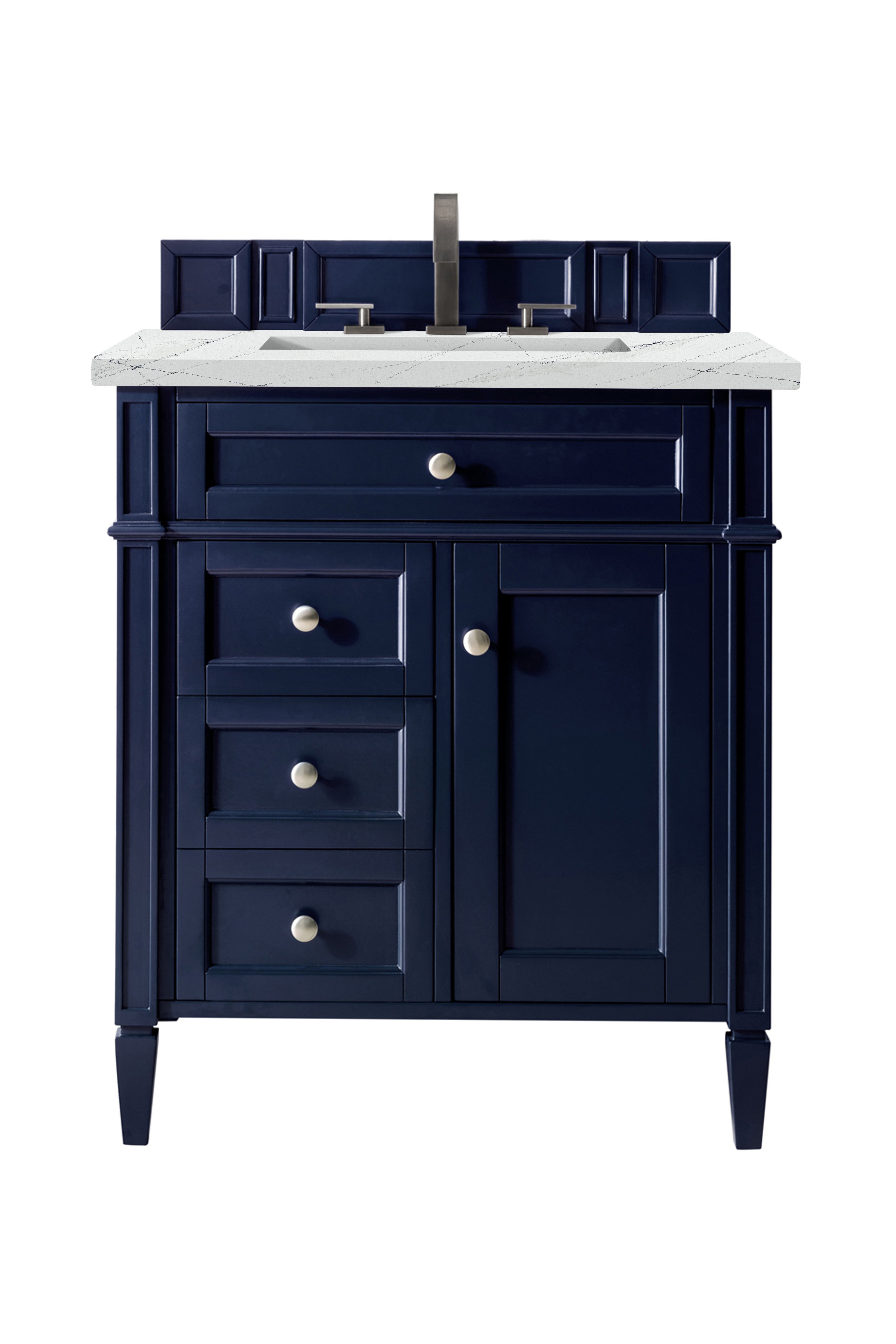 James Martin Brittany 30" Single Vanity in Victory Blue with 3cm Countertop
