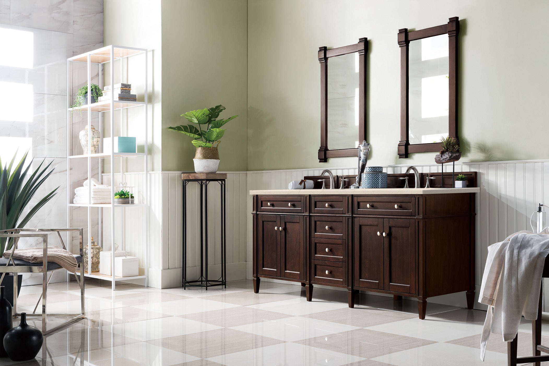 James Martin Brittany 72" Double Vanity in Burnished Mahogany with 3cm Countertop