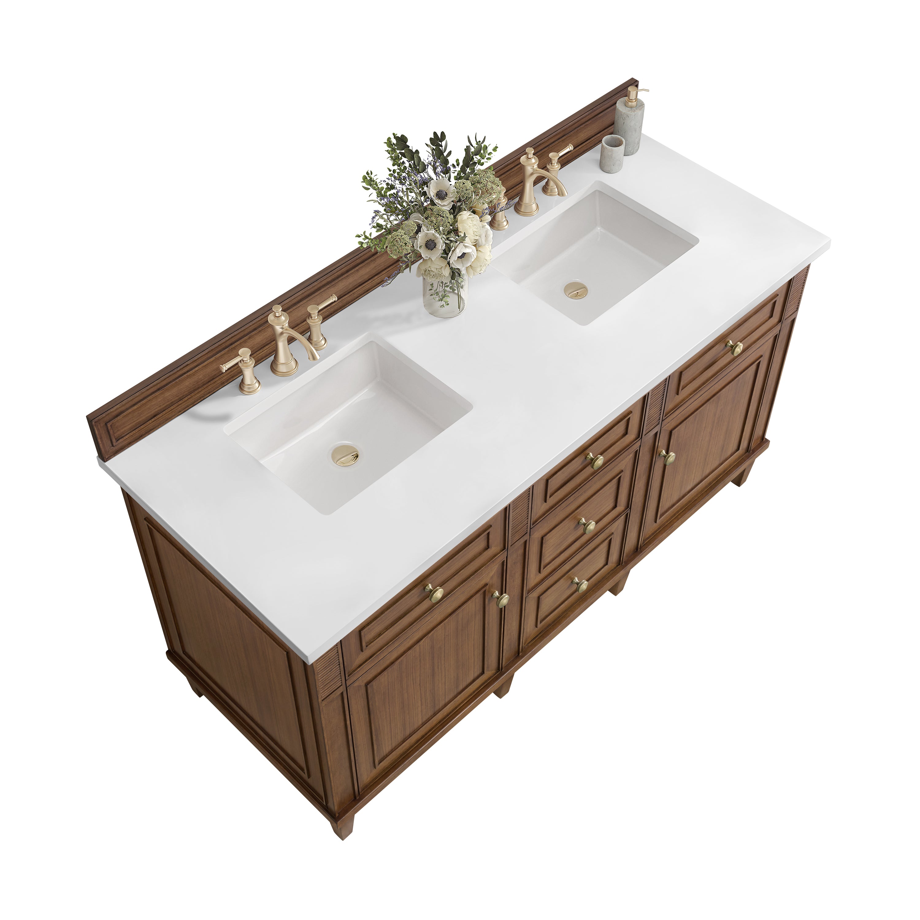 James Martin Lorelai 60" Double Vanity in Mid-Century Walnut with 3cm Countertop