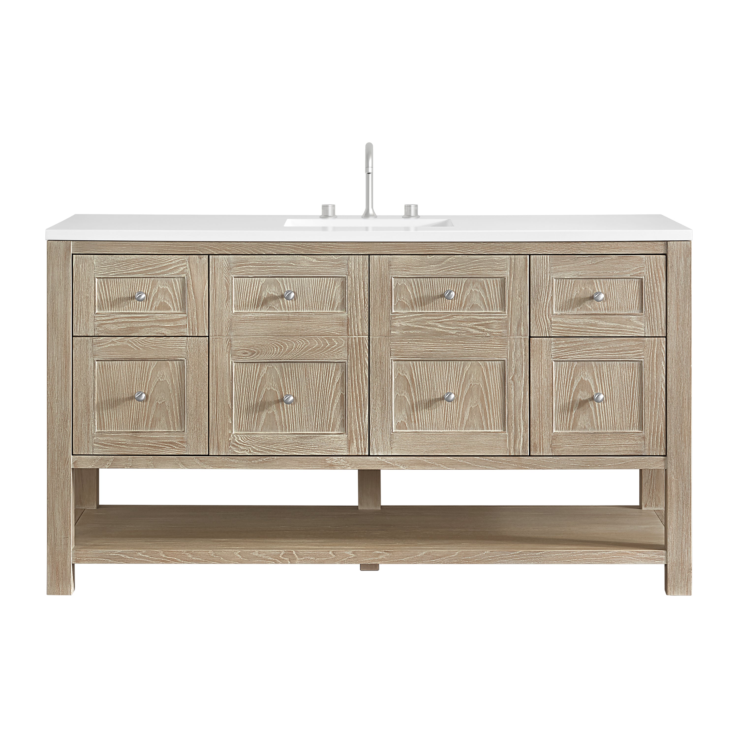 James Martin Breckenridge 60" Single Vanity in Whitewashed Oak with 3cm Countertop