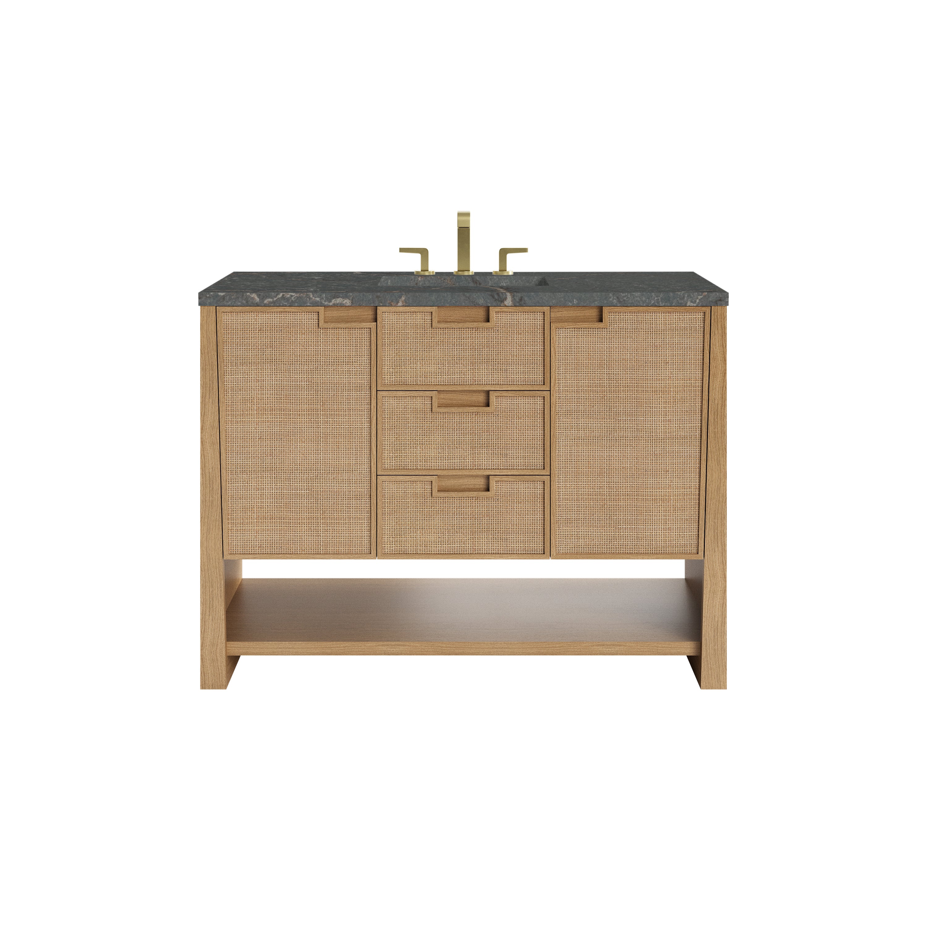 James Martin Solene 48" Single Vanity in Seaside Oak with 3cm Countertop and FreePower Wireless Charger