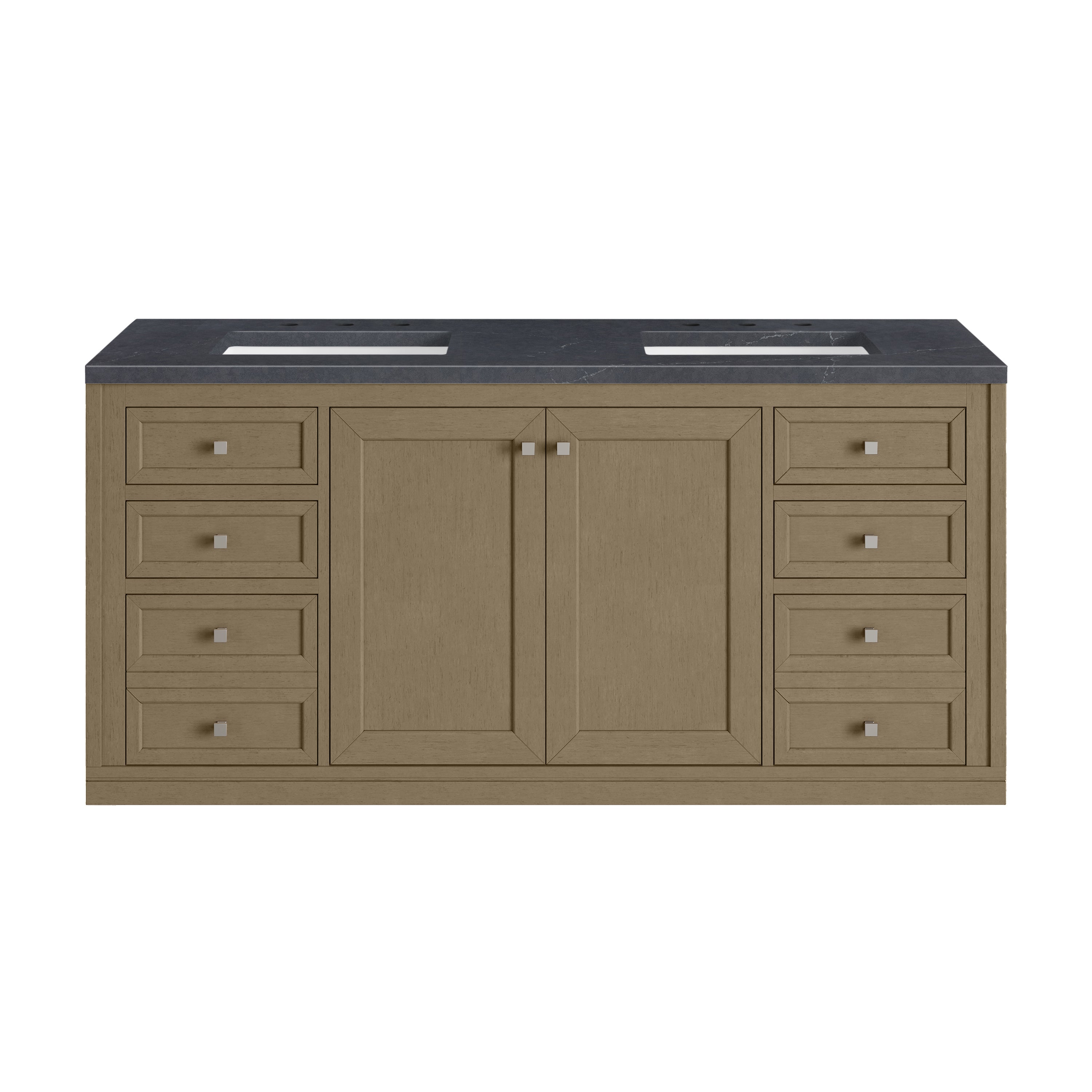 James Martin Chicago 60" Double Vanity in Walnut Whisper with 3cm Countertop