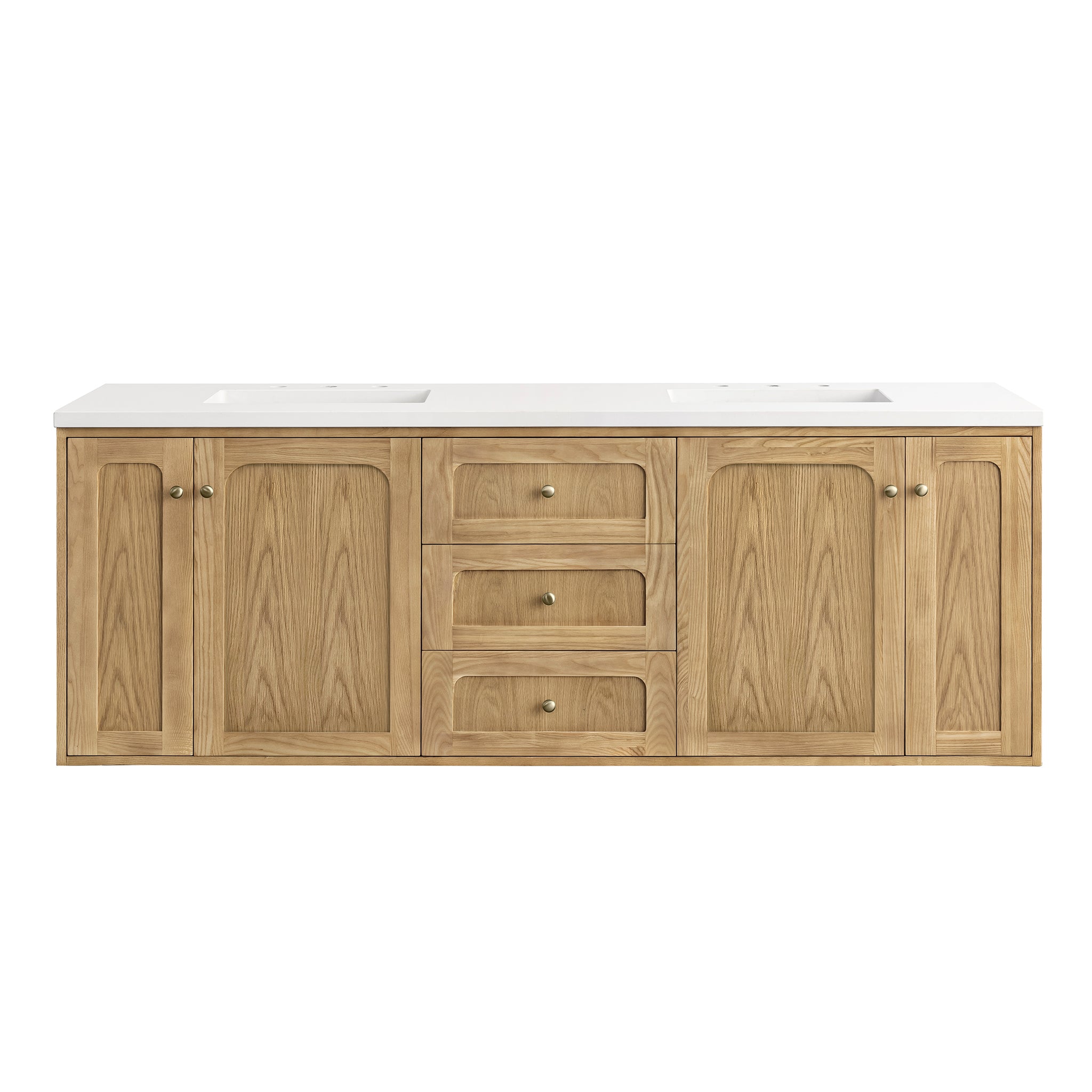 James Martin Laurent 72" Double Vanity in Light Natural Oak with 3cm Countertop