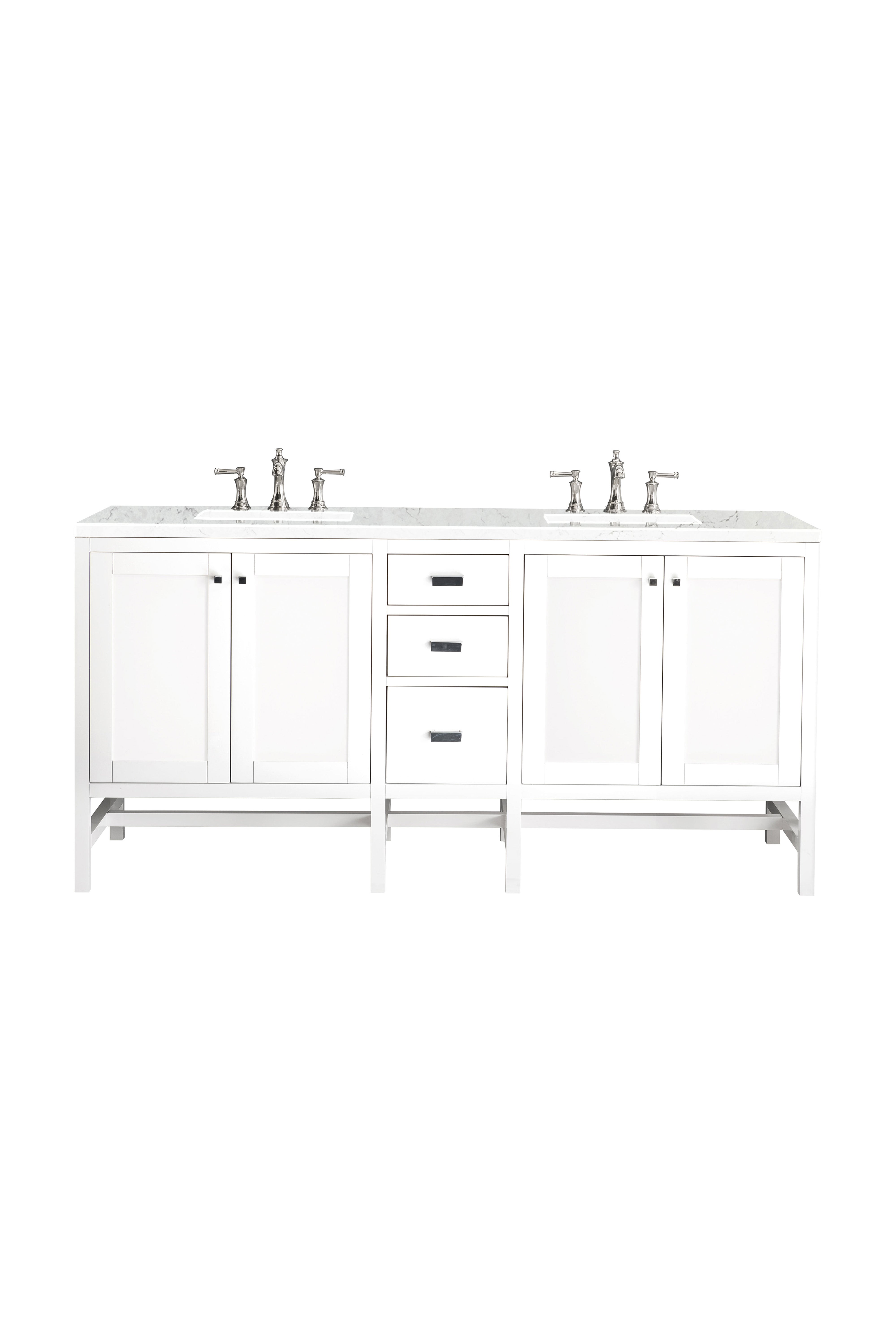 James Martin Addison 72" Double Vanity in Glossy White with 3cm Countertop