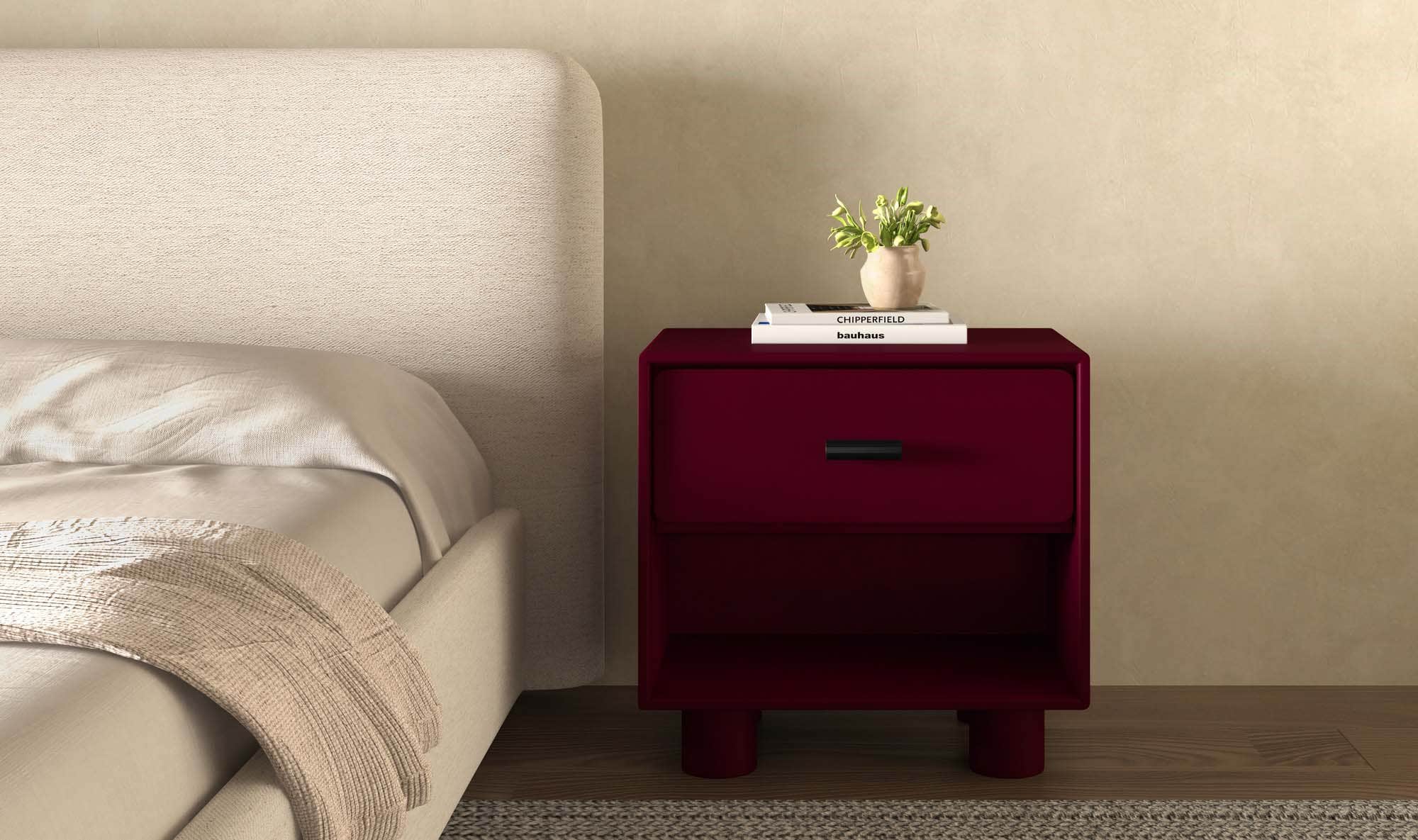Moes Jolene Nightstand Deep Red QO-1013