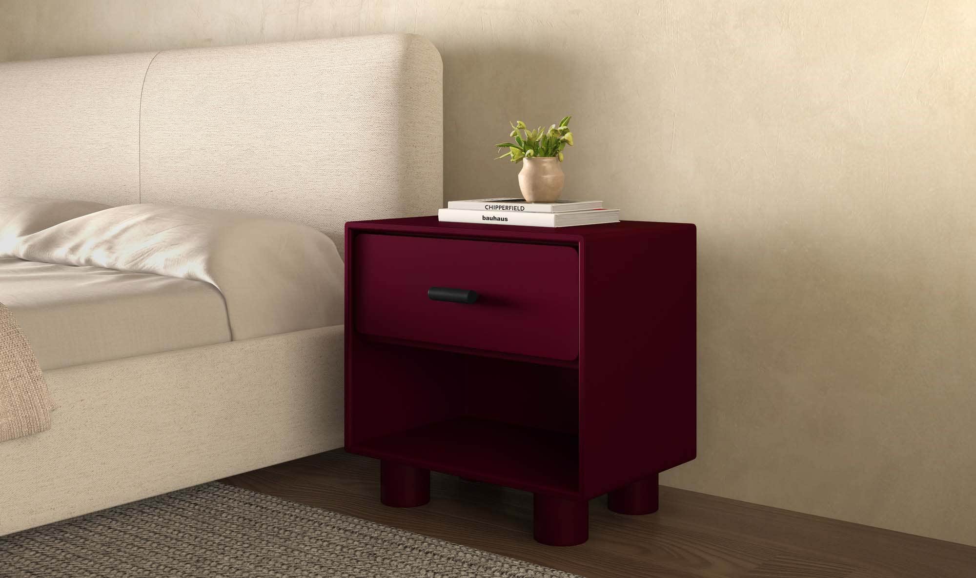 Moes Jolene Nightstand Deep Red QO-1013