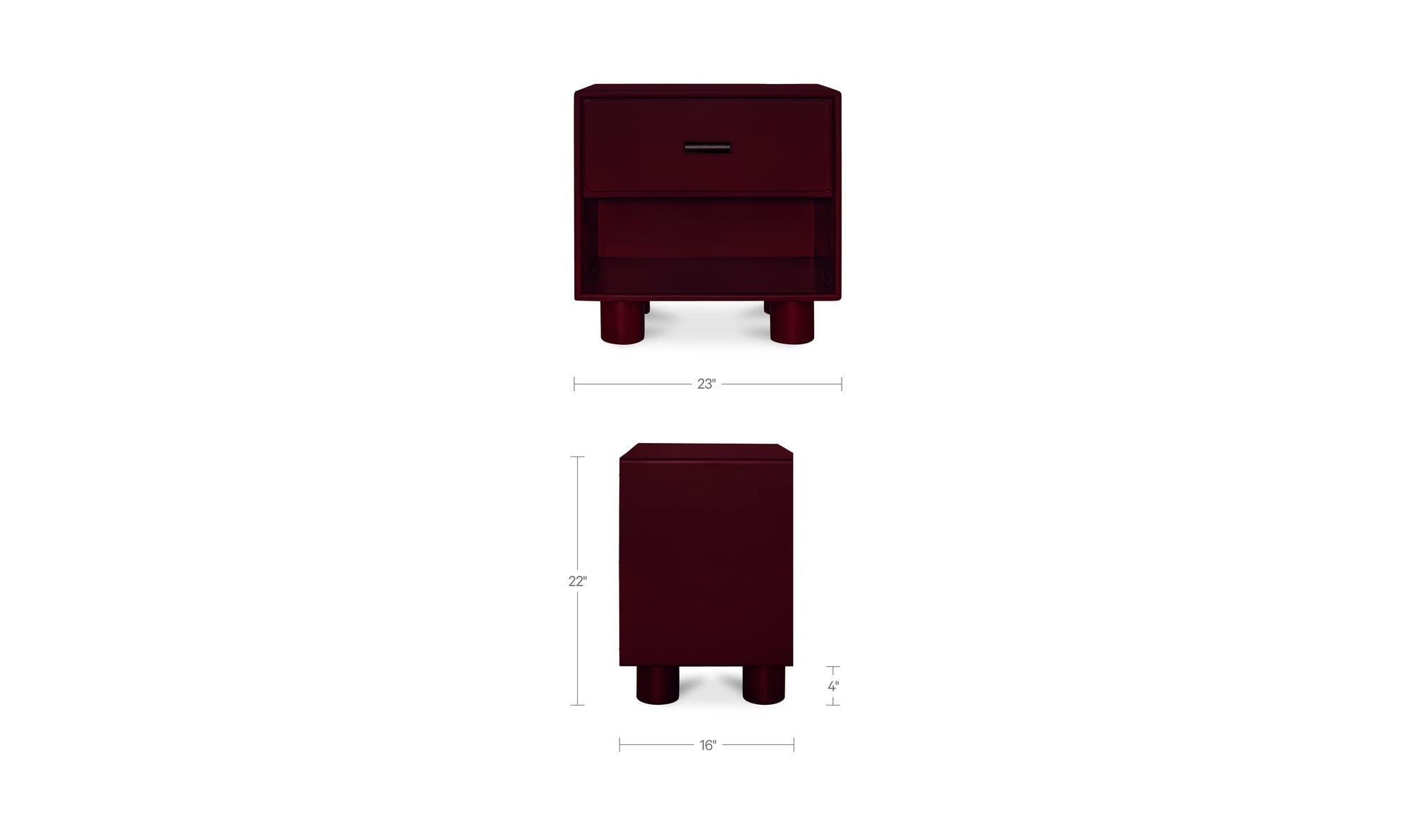 Moes Jolene Nightstand Deep Red QO-1013