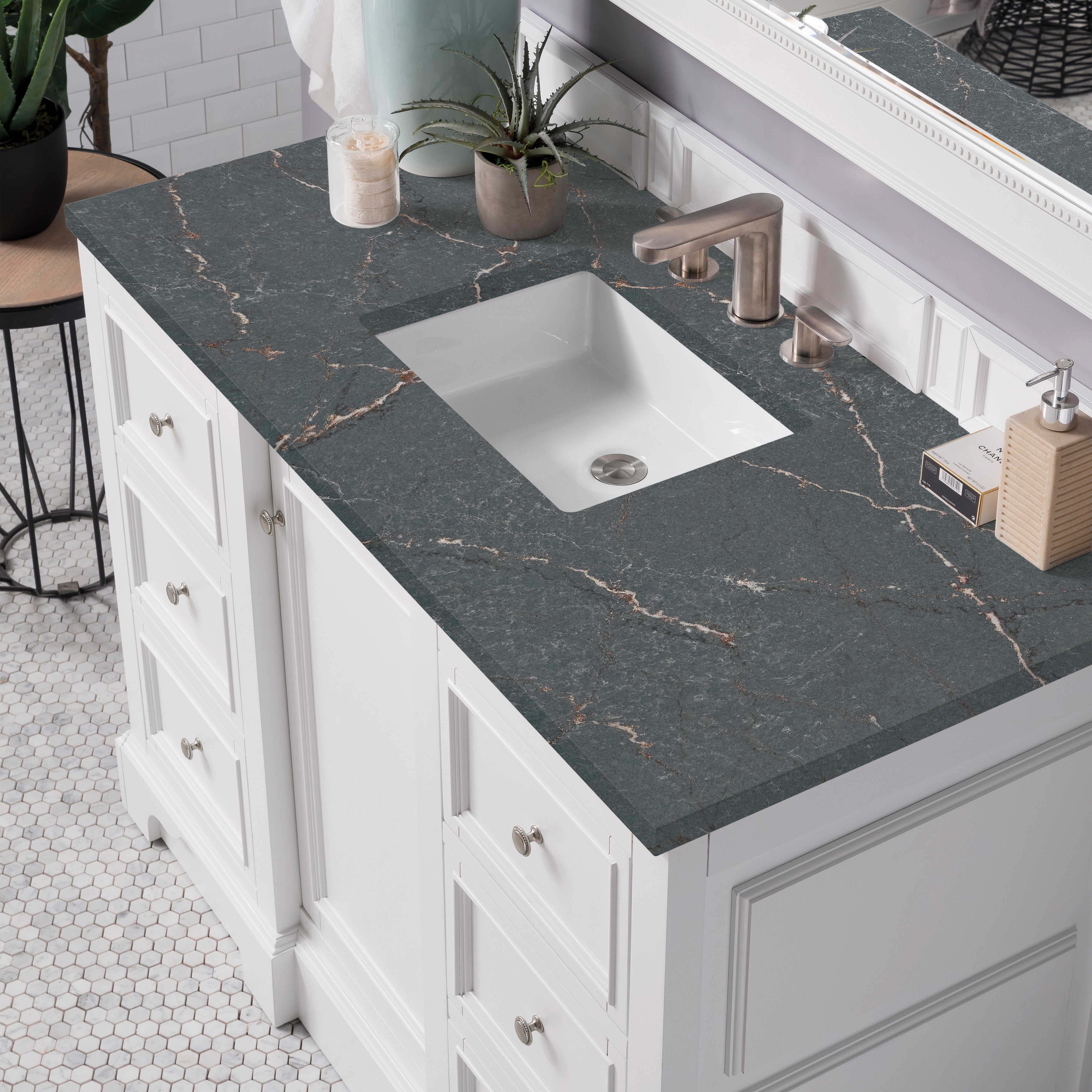 James Martin De Soto 48" Single Vanity in Bright White with 3cm Countertop