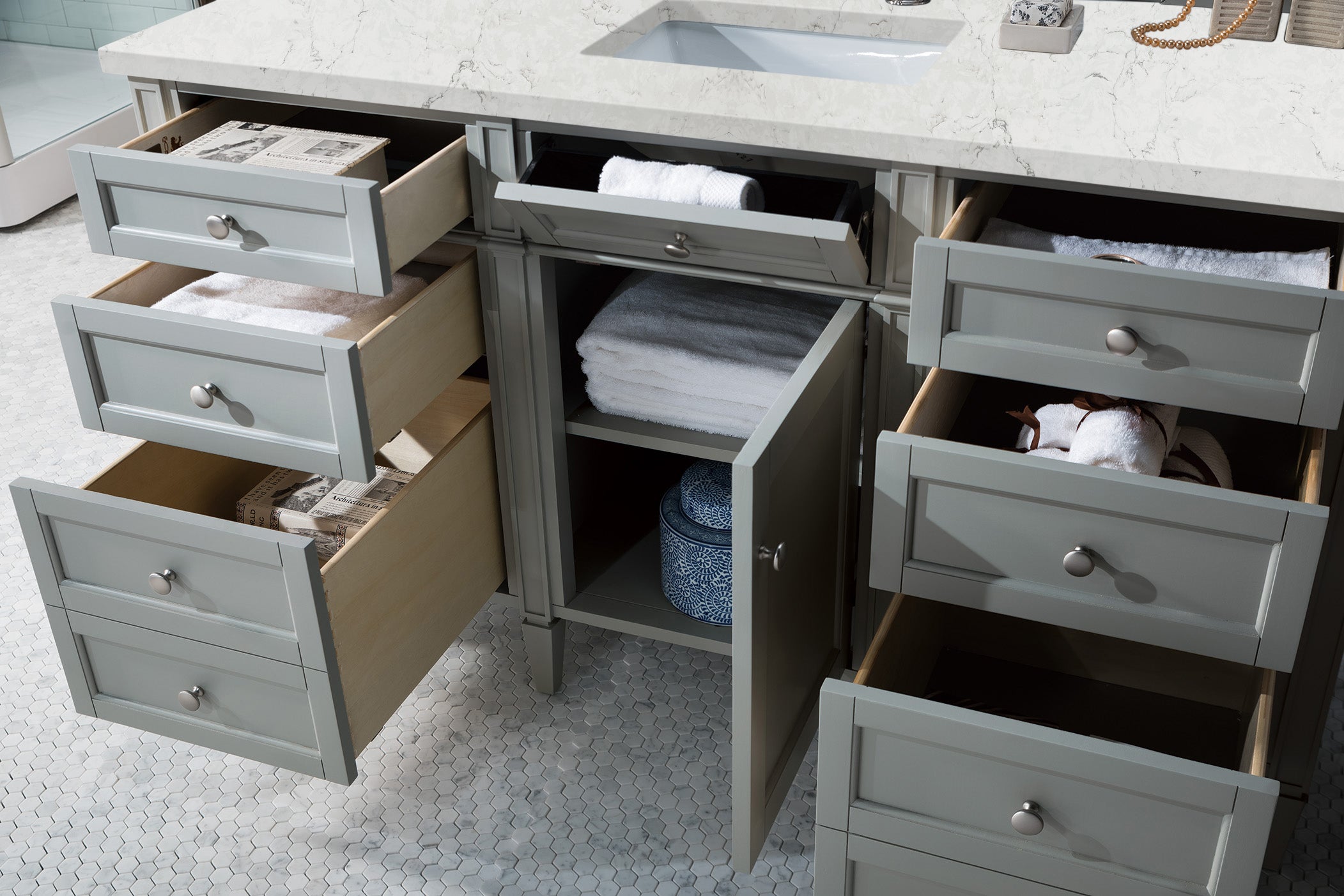 James Martin Brittany 60" Single Vanity in Urban Gray with 3cm Countertop