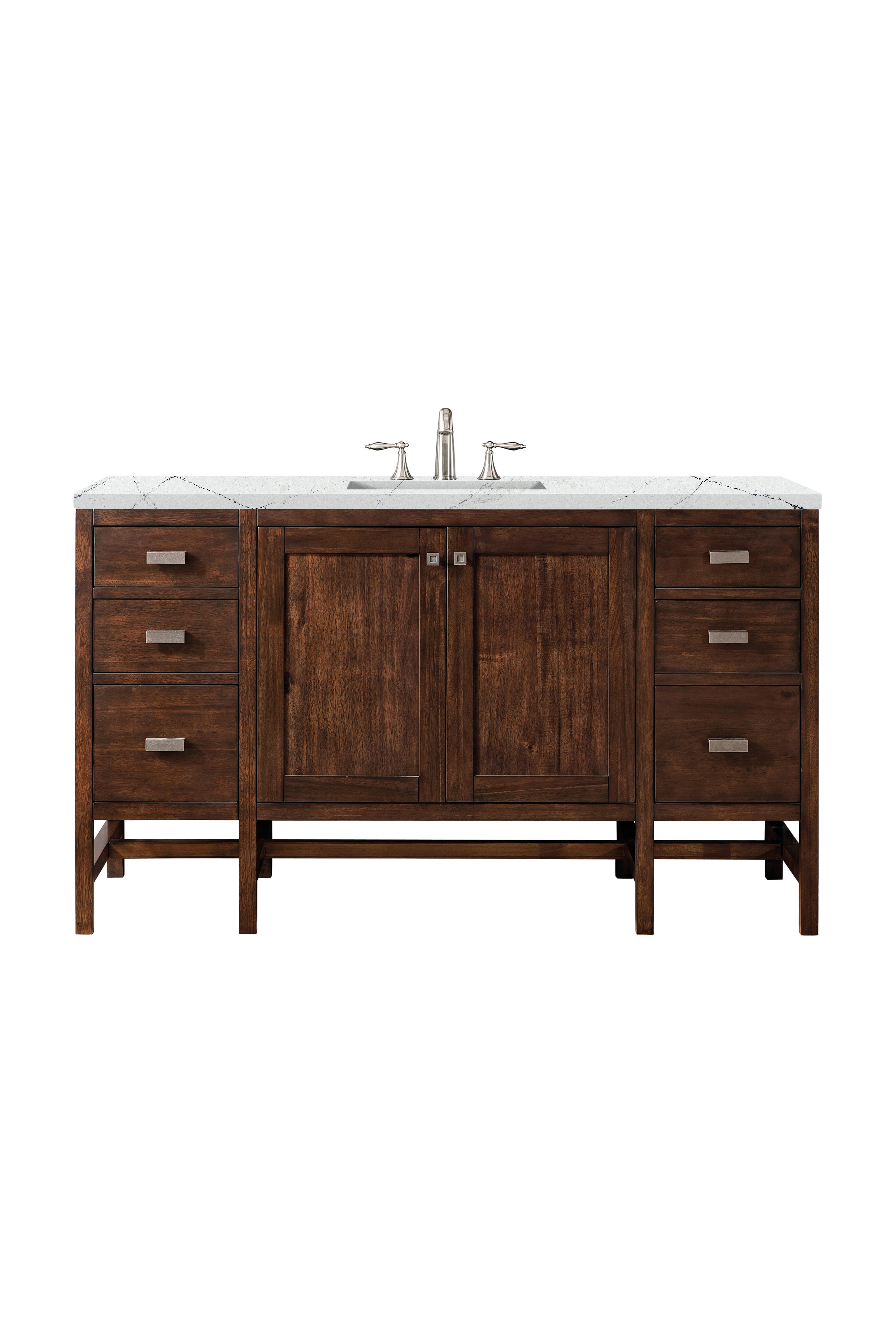 James Martin Addison 60" Single Vanity in Mid-Century Acacia with 3cm Countertop