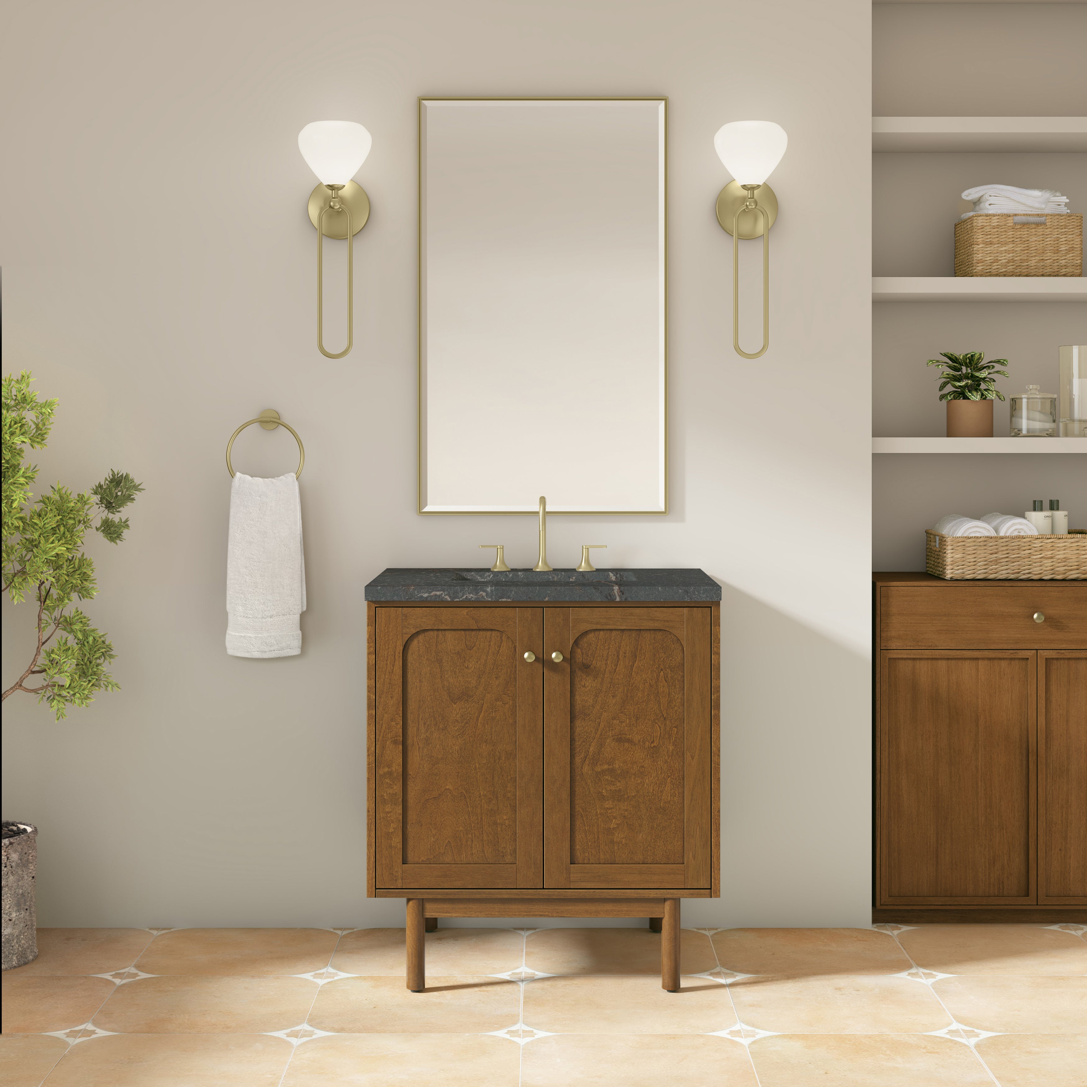 James Martin Laurent 30" Single Vanity in Honey Oak with 3cm Countertop