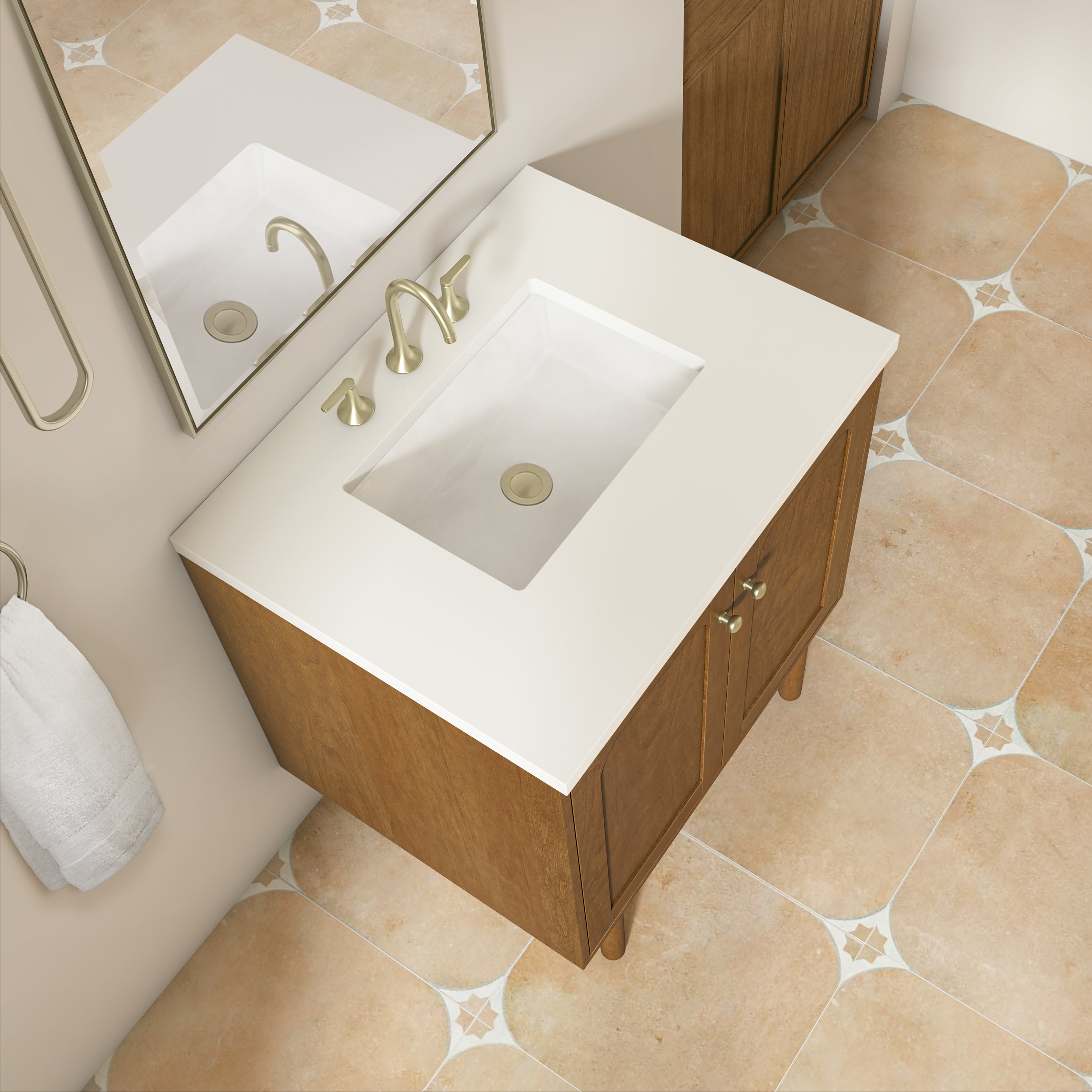 James Martin Laurent 30" Single Vanity in Honey Oak with 3cm Countertop