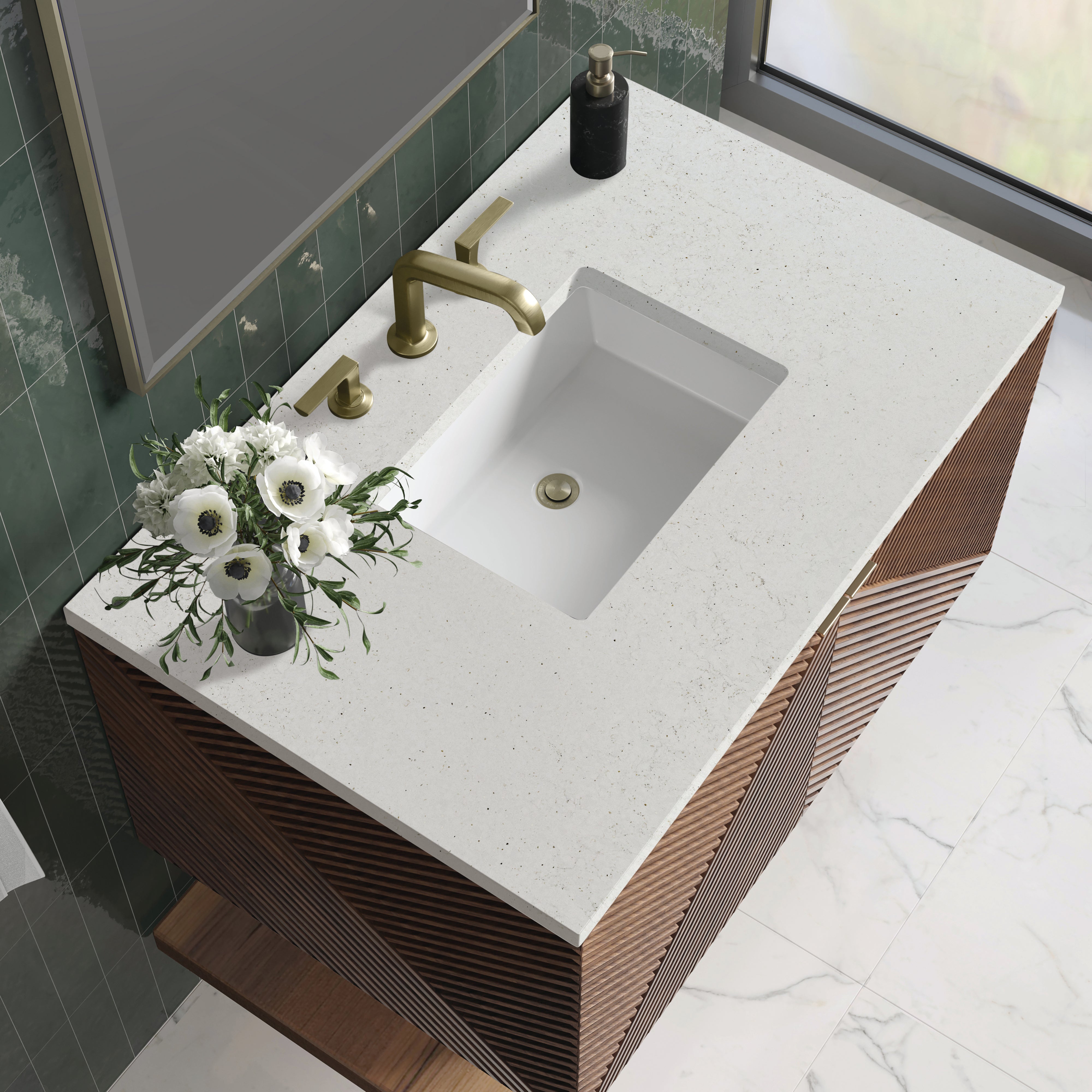 James Martin Marcello 36" Single Vanity in Chestnut with 3cm Countertop