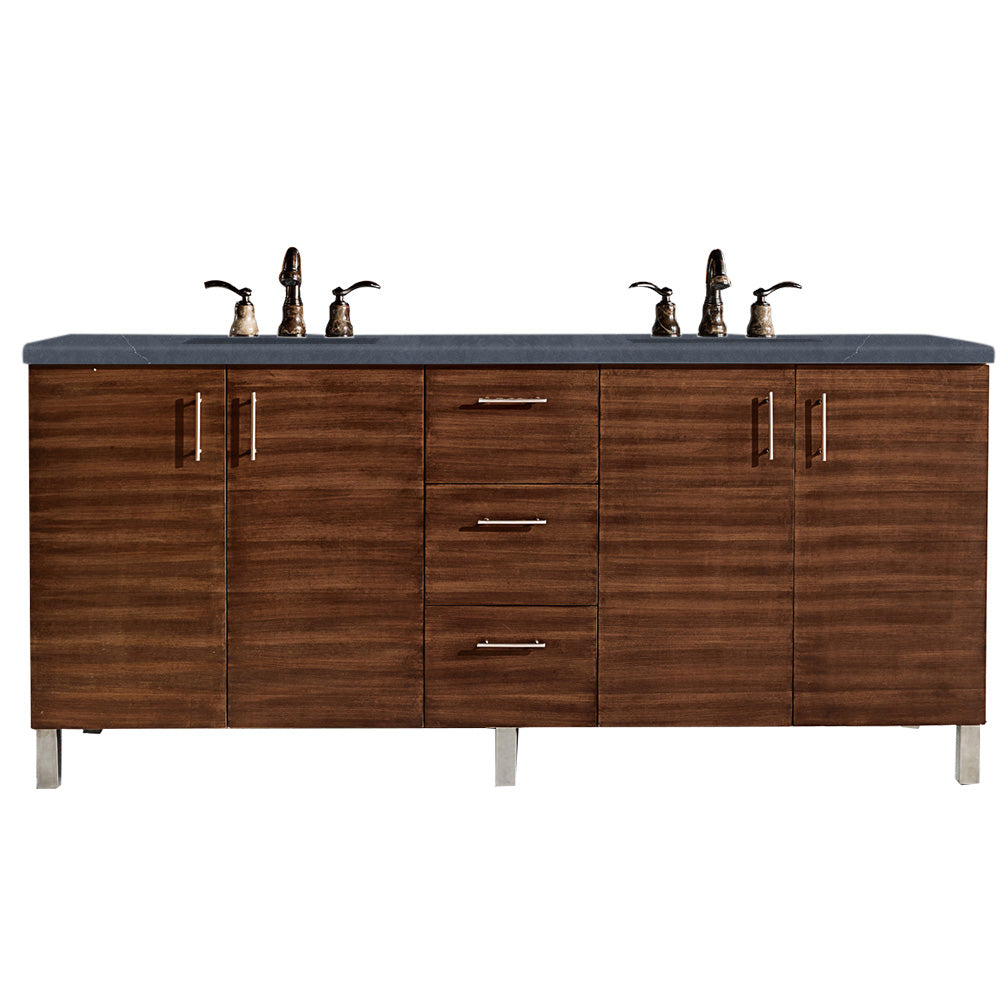 James Martin Metropolitan 72" Double Vanity in American Walnut with 3cm Countertop